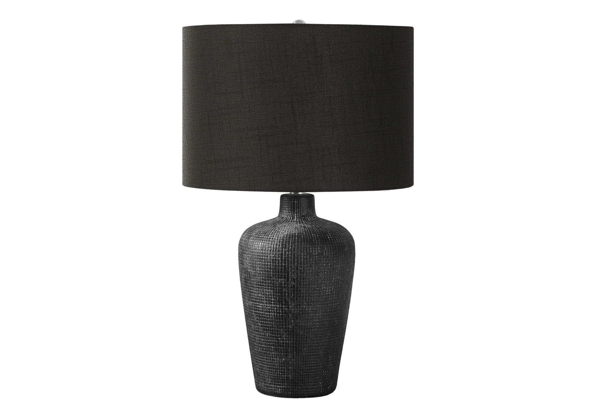 LUMINAIRE - 24"H LAMPE DE TABLE NOIR CERAMIQUE / NOIR – I 9621.