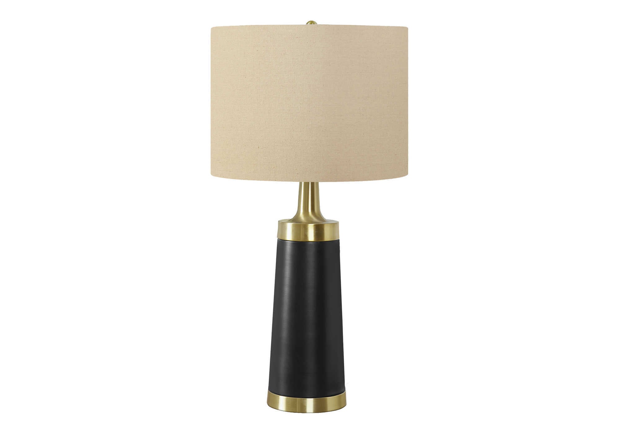 LUMINAIRE - 28"H LAMPE DE TABLE NOIR METAL / BEIGE – I 9623.