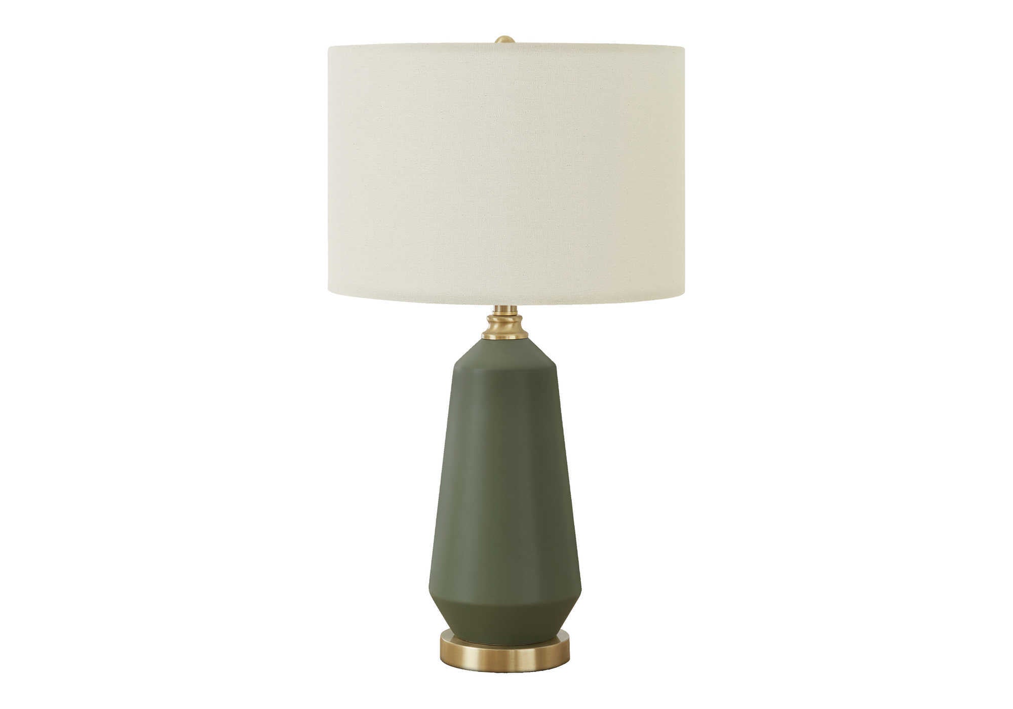 LUMINAIRE - 26"H LAMPE DE TABLE VERT CERAMIQUE / IVOIRE – I 9624.