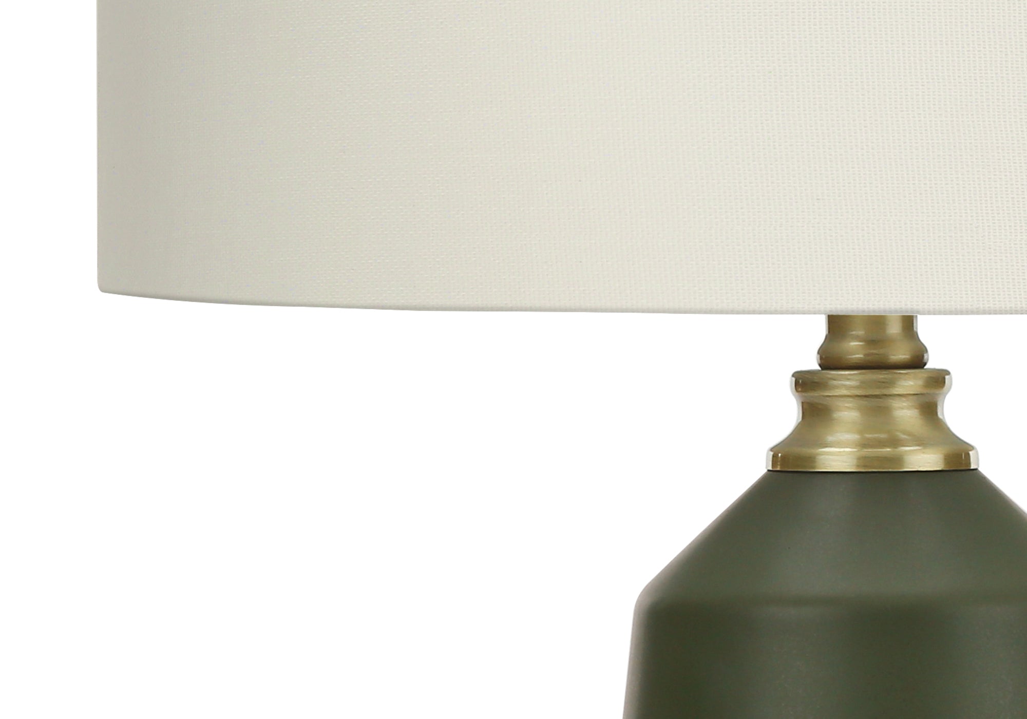 LUMINAIRE - 26"H LAMPE DE TABLE VERT CERAMIQUE / IVOIRE – I 9624.