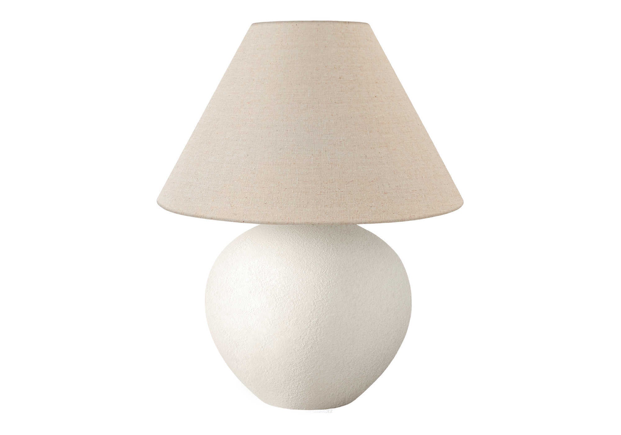 LUMINAIRE - 16"H LAMPE DE TABLE CREME CERAMIQUE / BEIGE – I 9631.