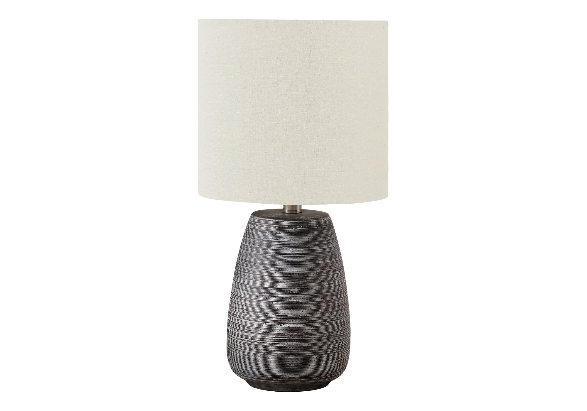LUMINAIRE - 19"H LAMPE DE TABLE GRIS CERAMIQUE / IVOIRE – I 9633.