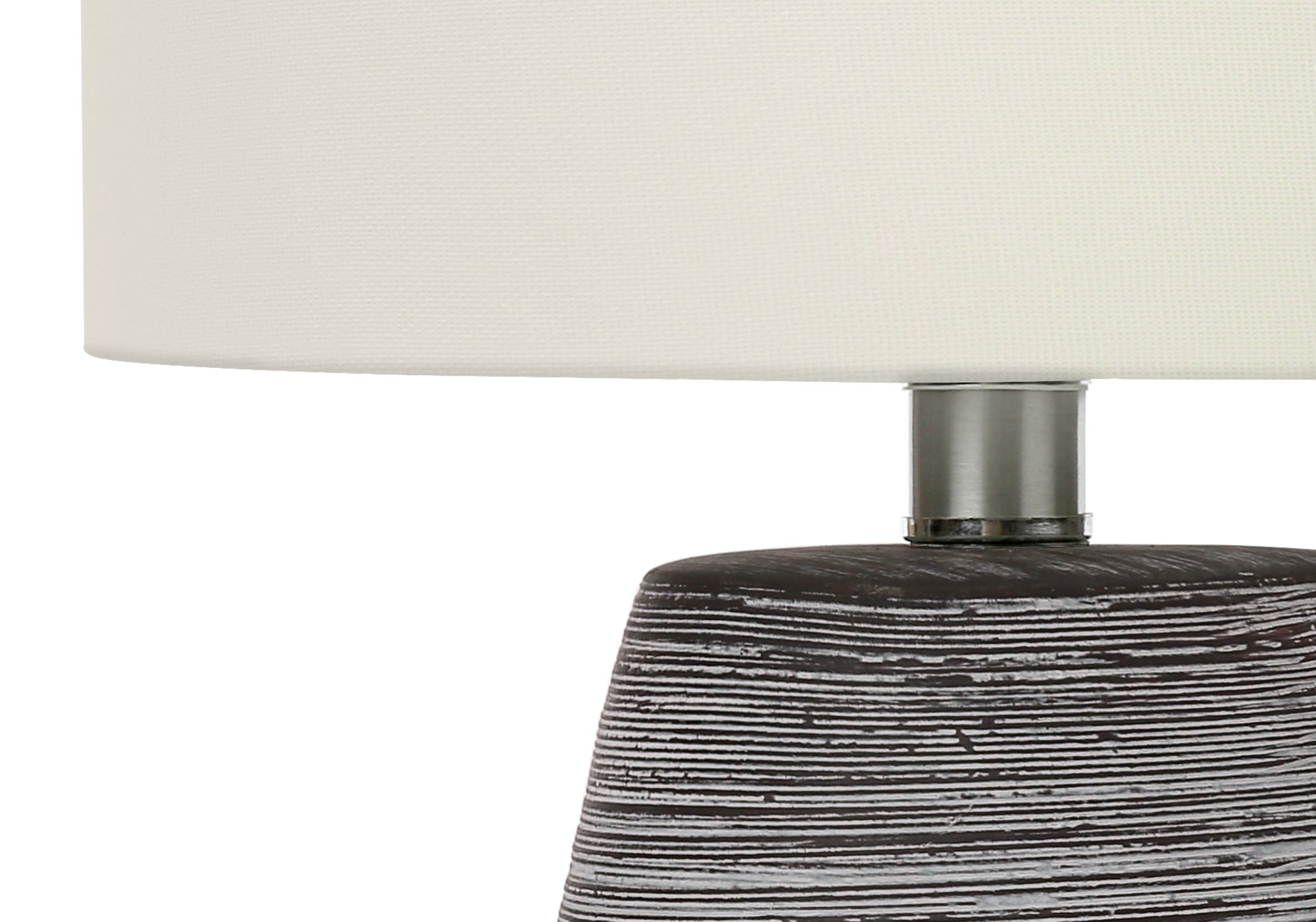 LUMINAIRE - 19"H LAMPE DE TABLE GRIS CERAMIQUE / IVOIRE – I 9633.