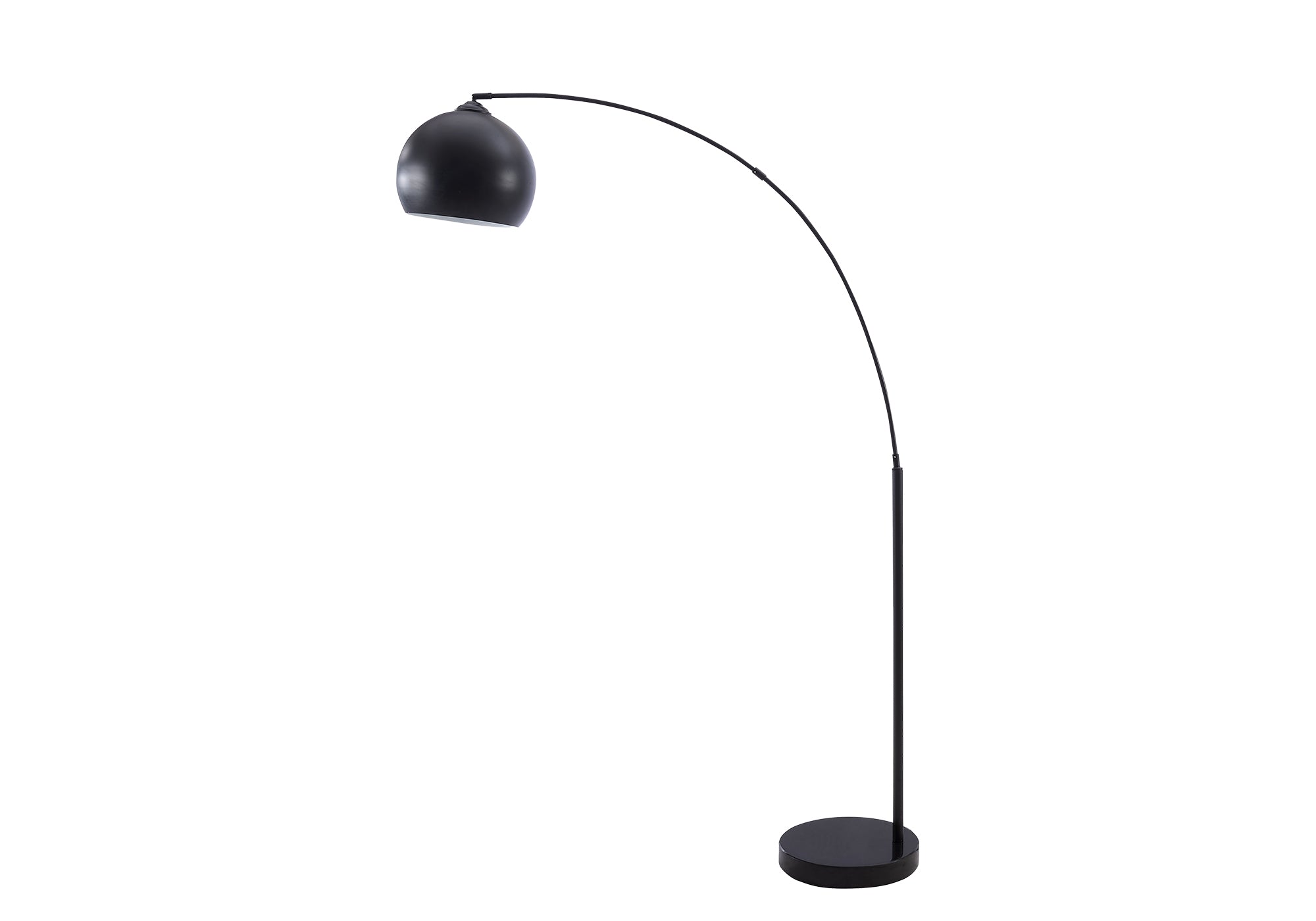 LUMINAIRE - 74"H LAMPE SUR PIED ARC NOIR METAL – I 9634