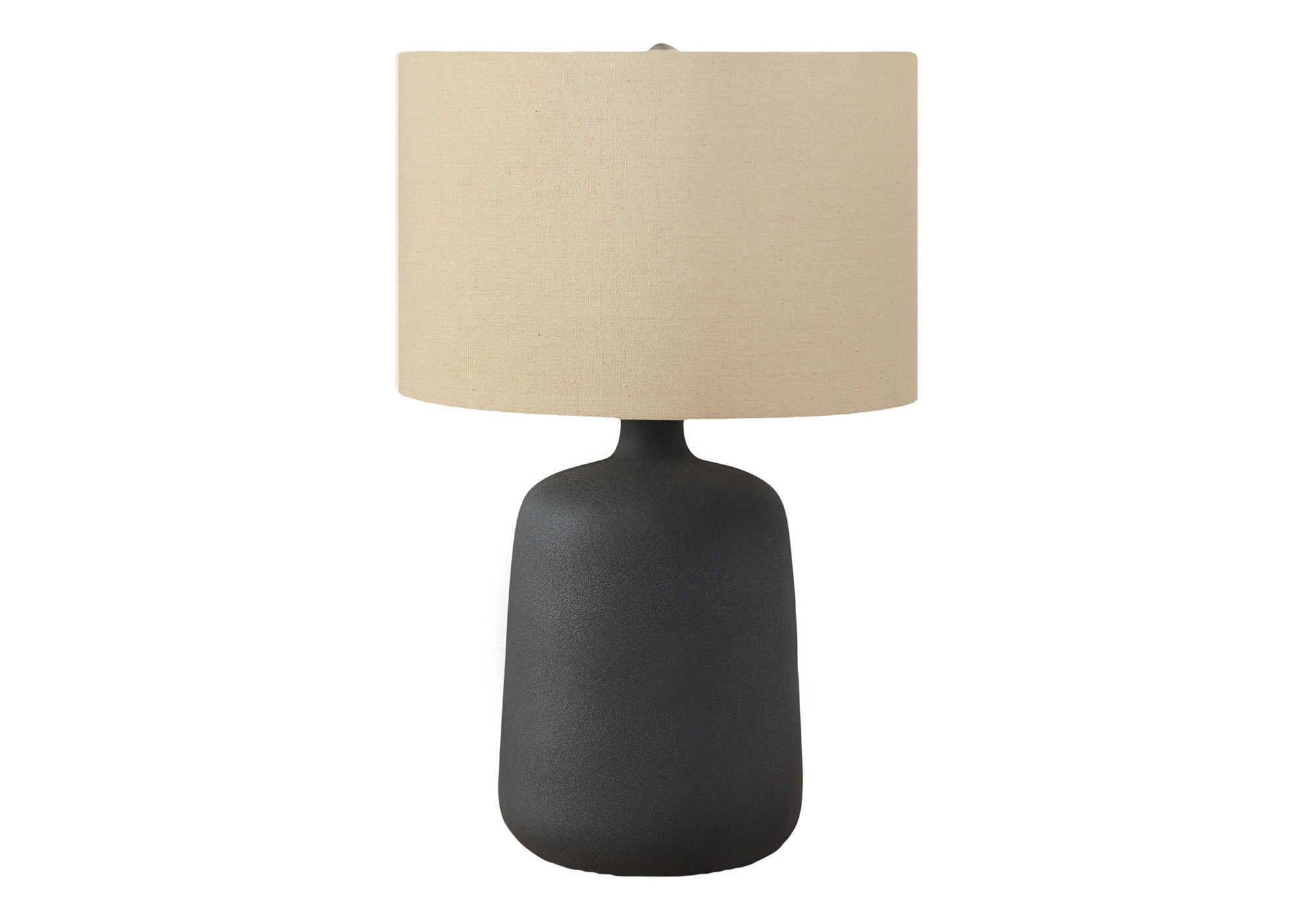 LUMINAIRE - 24"H LAMPE DE TABLE NOIR CERAMIQUE / BEIGE – I 9635.