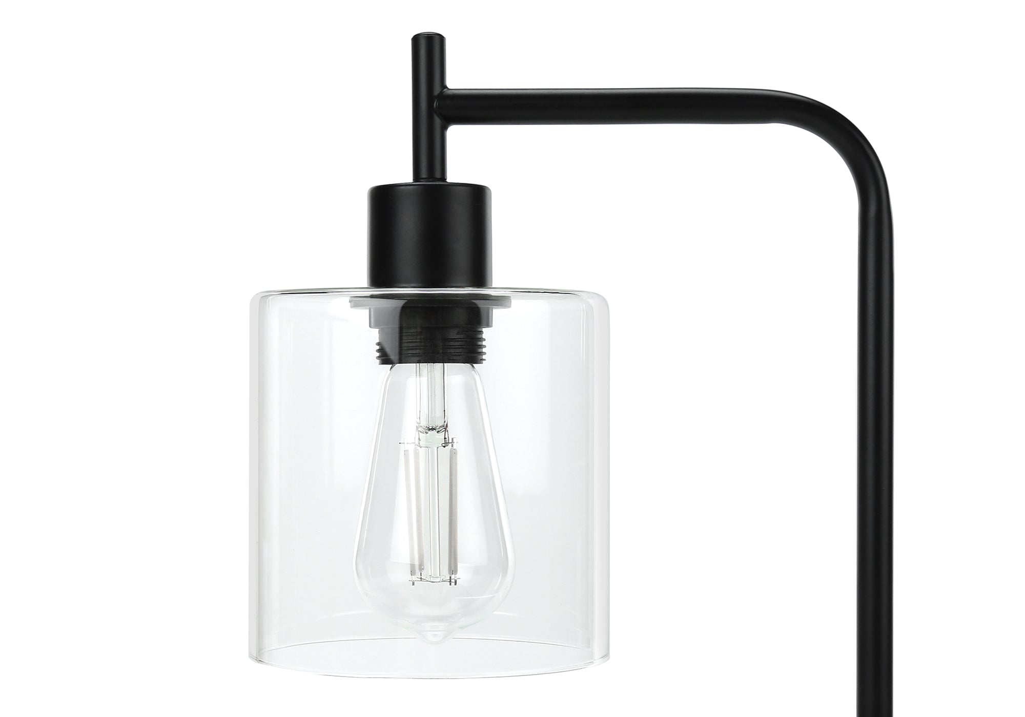 LUMINAIRE - 20"H LAMPE DE TABLE NOIR METAL / VERRE / USB – I 9637.