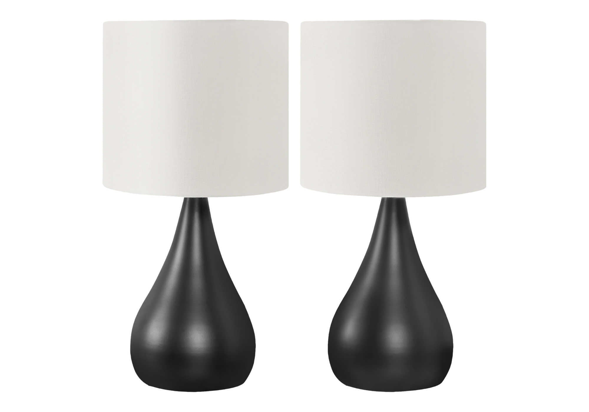 LUMINAIRE - 2MCX / 18"H LAMPE DE TABLE NOIR METAL /IVOIRE – I 9639.