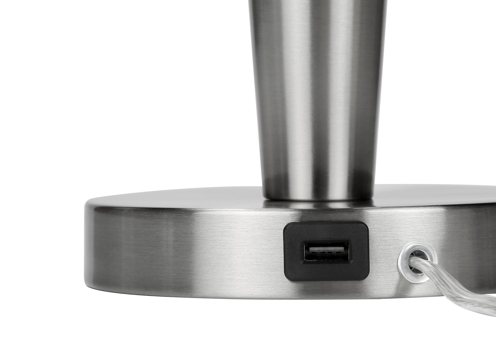 LUMINAIRE - 2MCX / 24"H LAMPE DE TABLE NICKEL / GRIS /USB – I 9642.