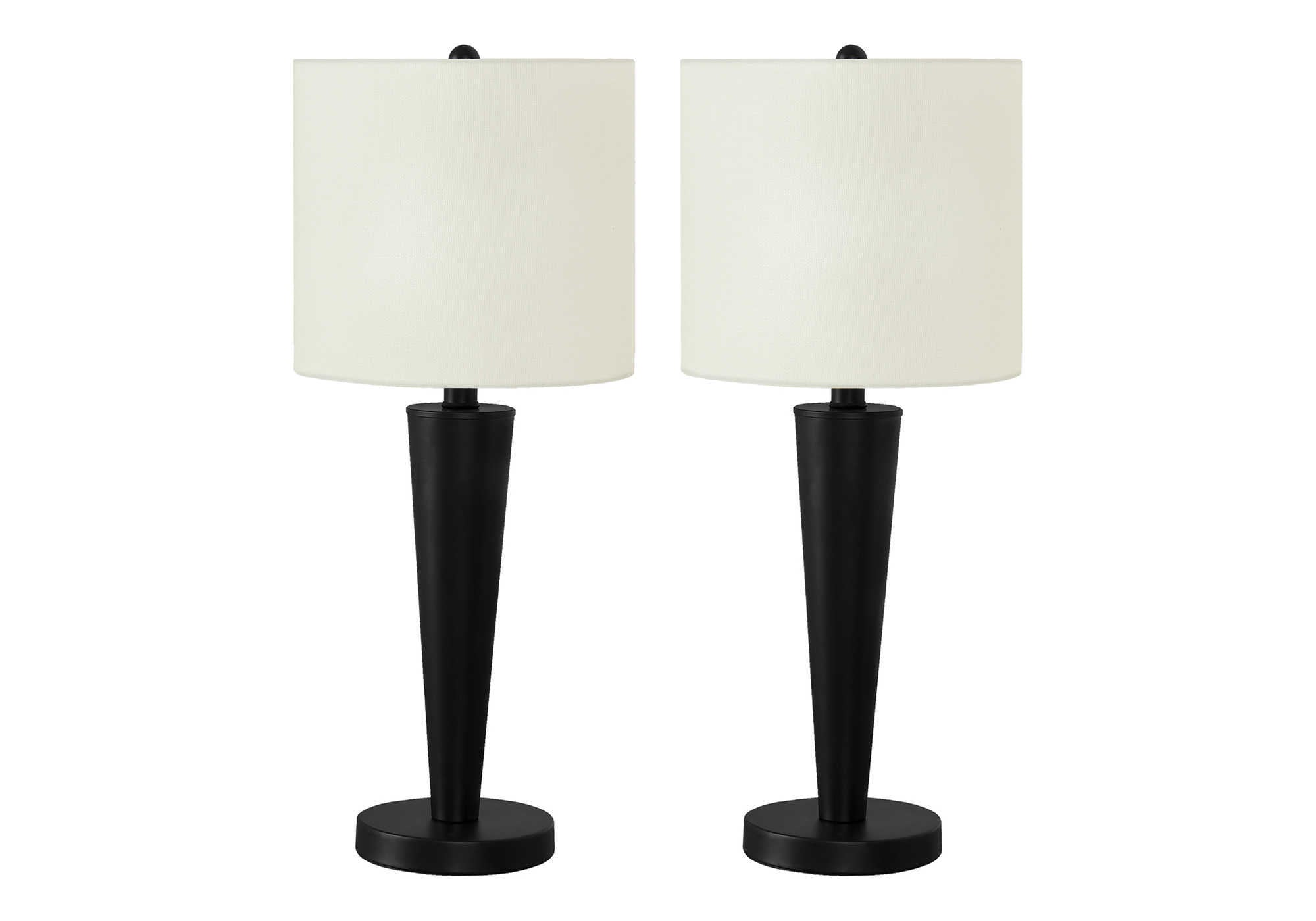 LUMINAIRE - 2MCX / 24"H LAMPE DE TABLE NOIR / IVOIRE /USB – I 9643.