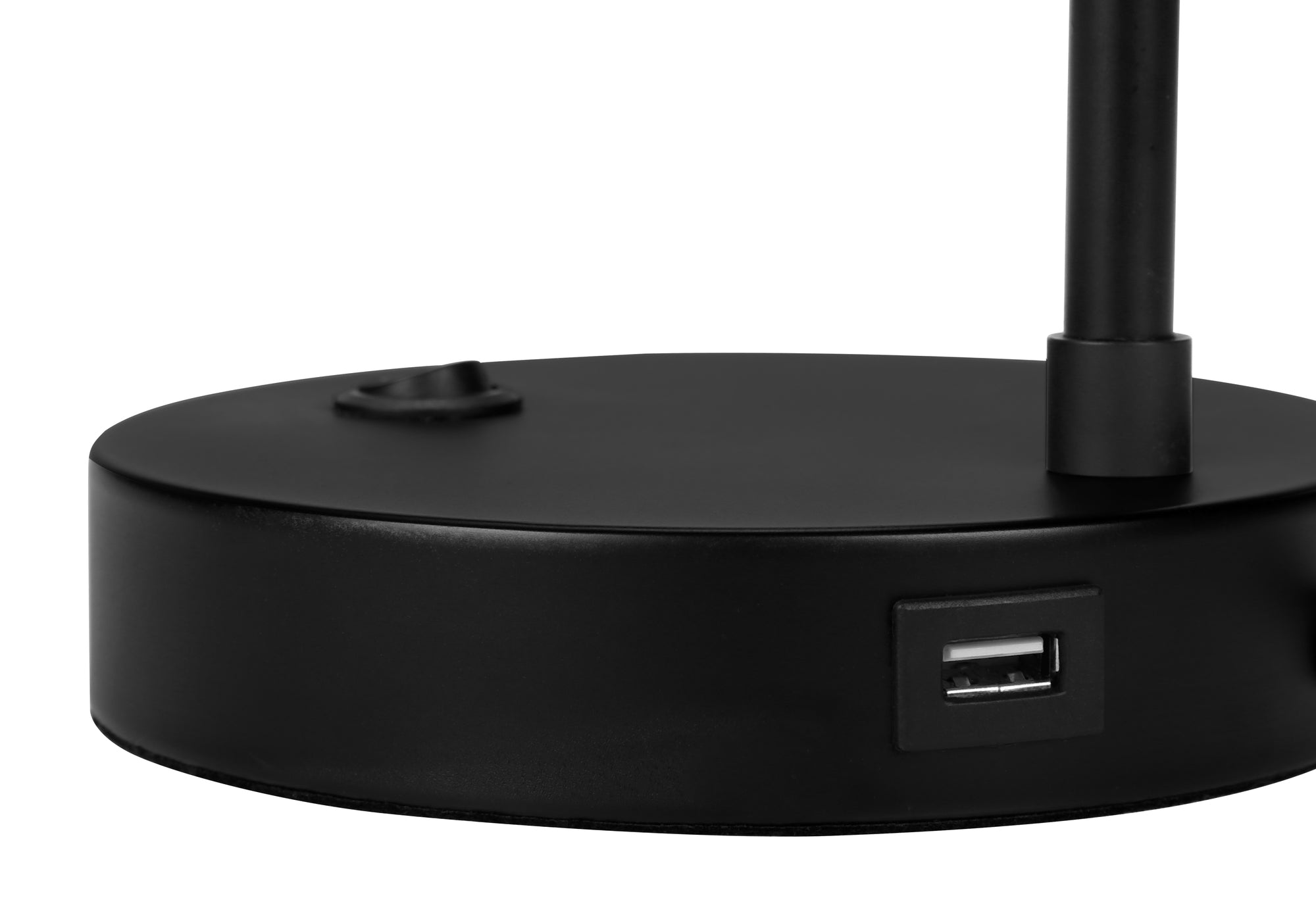 LUMINAIRE - 19"H LAMPE DE TABLE NOIR METAL / IVOIRE / USB – I 9646.