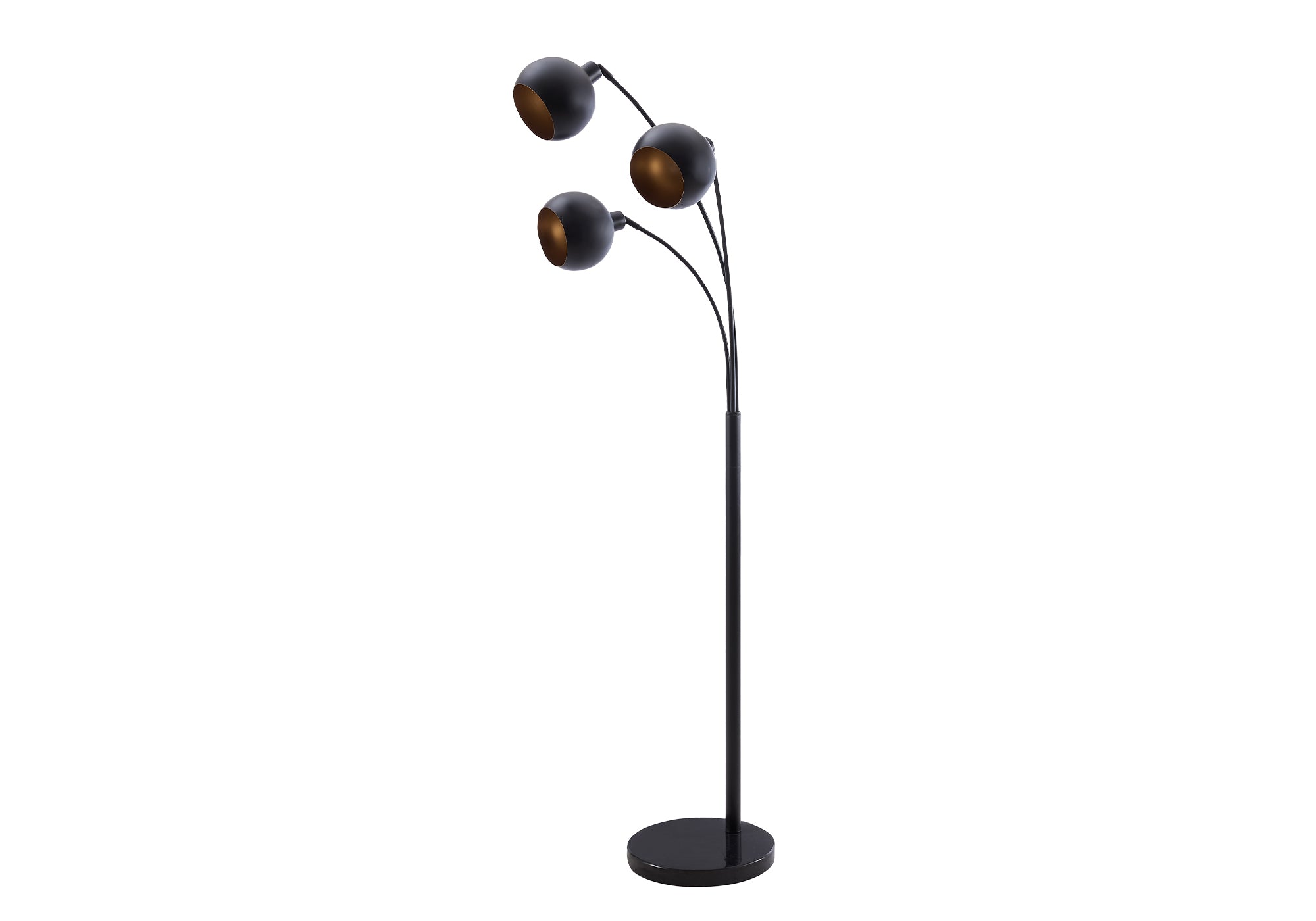 LUMINAIRE - 71"H LAMPE SUR PIED NOIR METAL – I 9648