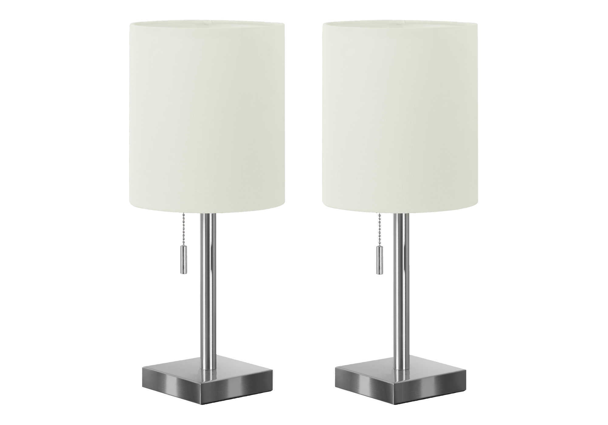 LUMINAIRE - 2MCX / 17"LAMPE DE TABLE NICKEL METAL / USB – I 9649.