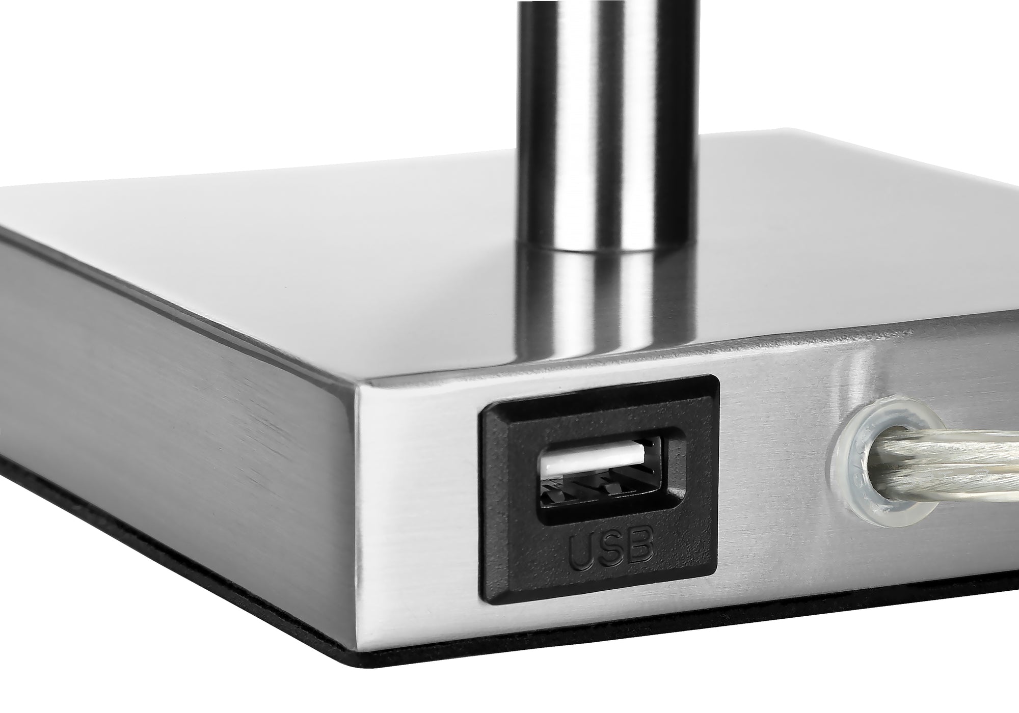 LUMINAIRE - 2MCX / 17"LAMPE DE TABLE NICKEL METAL / USB – I 9649.