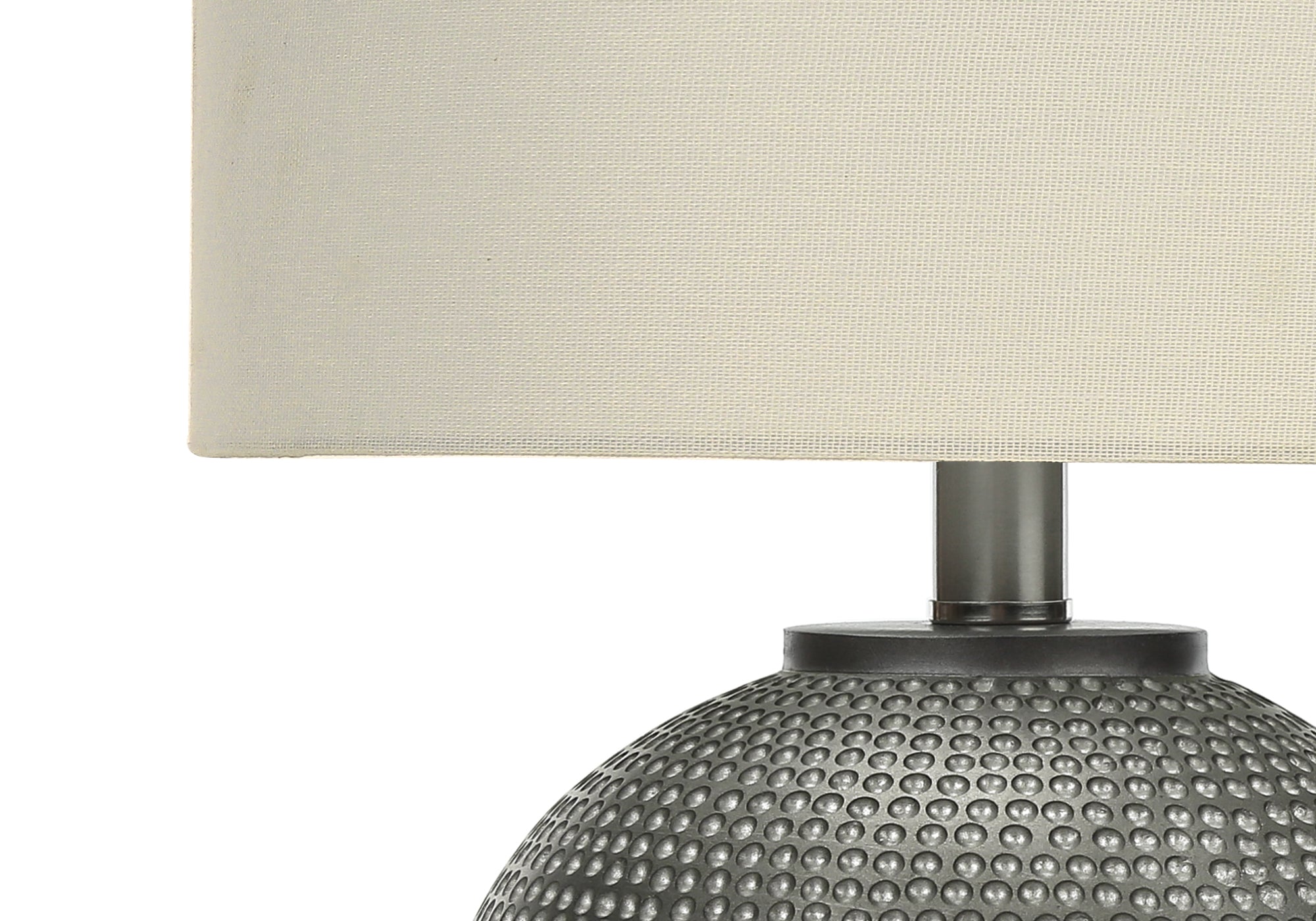 LUMINAIRE - 19"H LAMPE DE TABLE GRIS RESINE / IVOIRE – I 9653.