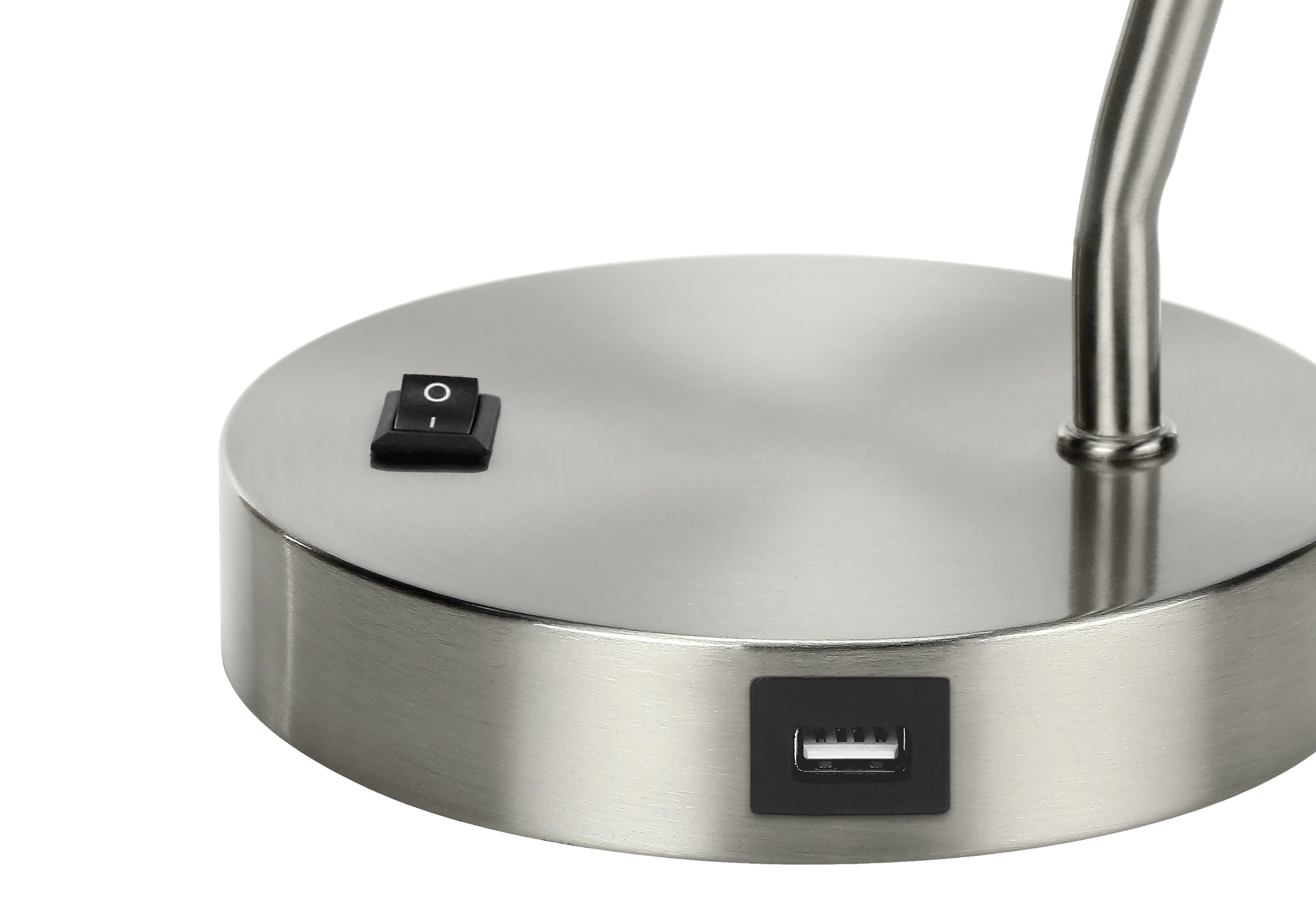 LUMINAIRE - 17"H LAMPE DE TABLE NICKEL METAL/NICKEL/USB – I 9659.
