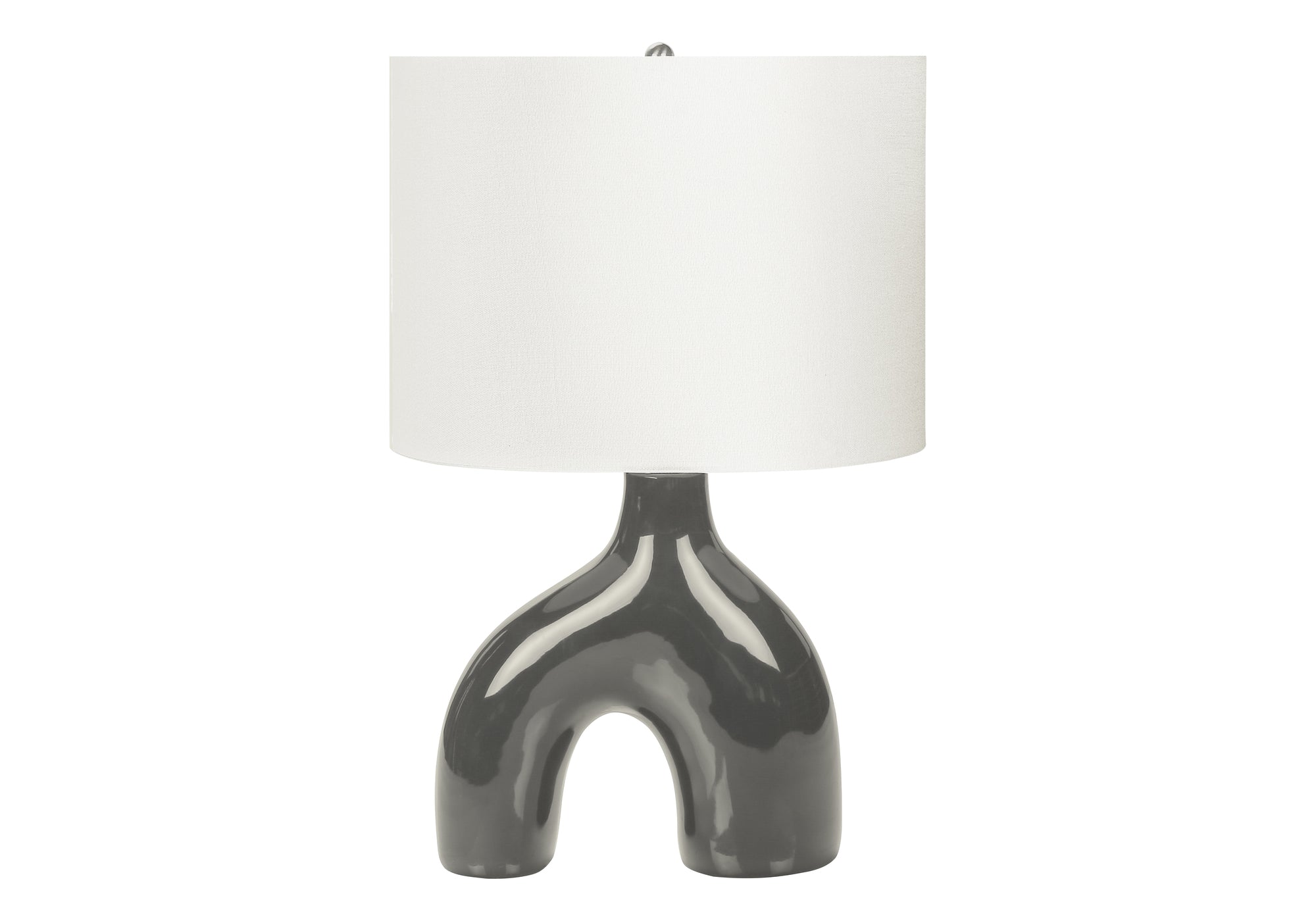LUMINAIRE - 25"H LAMPE DE TABLE GRIS CERAMIQUE / IVOIRE – I 9660.