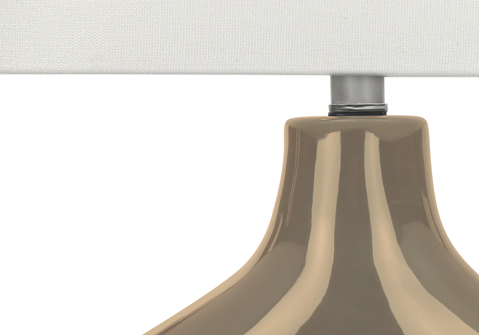 LUMINAIRE - 25"H LAMPE DE TABLE BRUN CERAMIQUE / IVOIRE – I 9662.