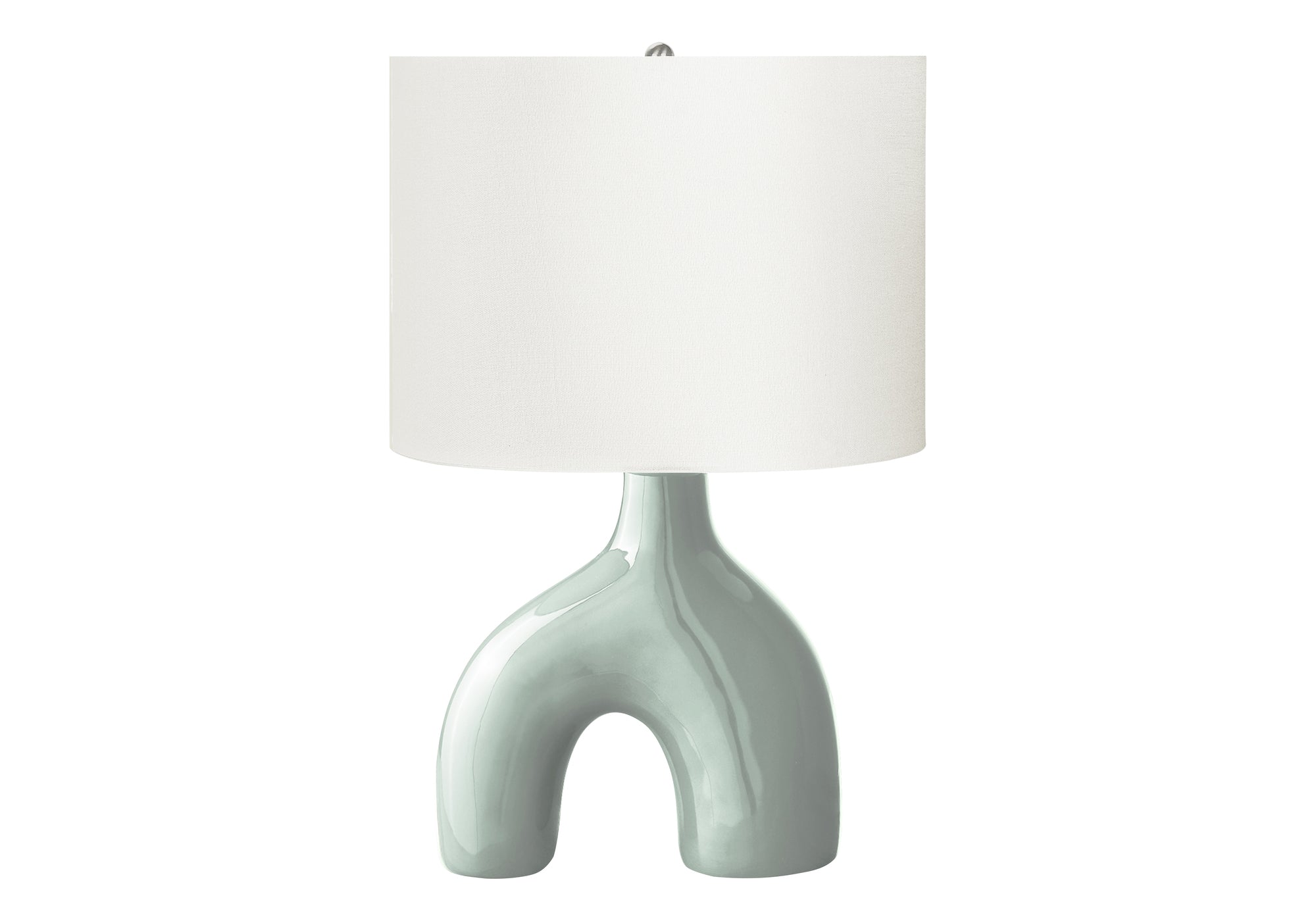 LUMINAIRE - 25"H LAMPE DE TABLE VERT CERAMIQUE / IVOIRE – I 9664.