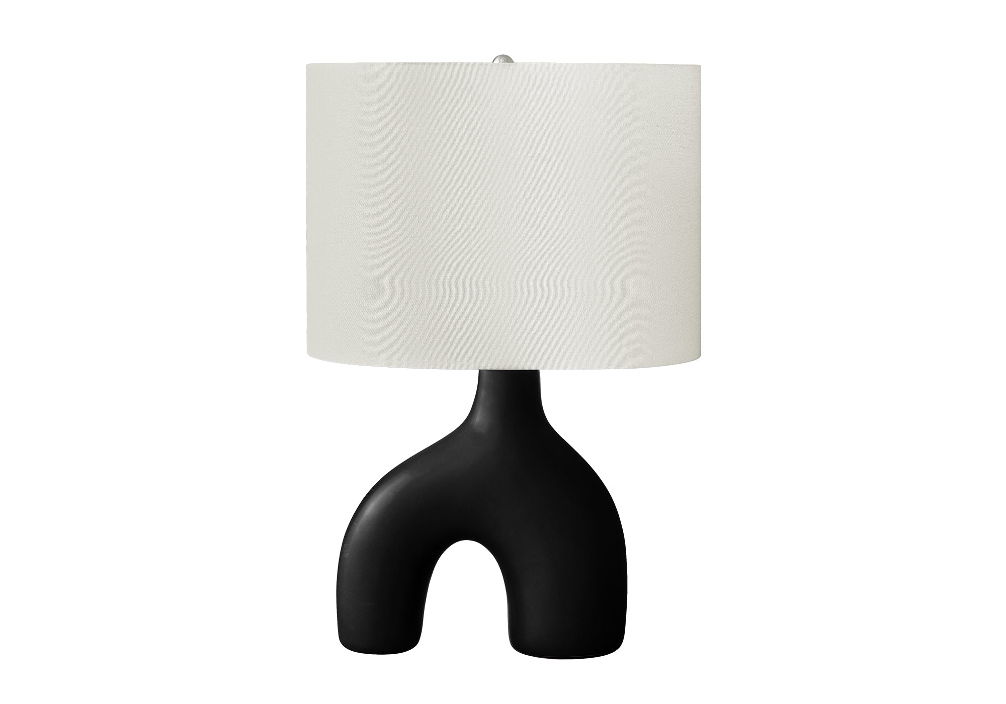 LUMINAIRE - 25"H LAMPE DE TABLE NOIR CERAMIQUE / IVOIRE – I 9666.
