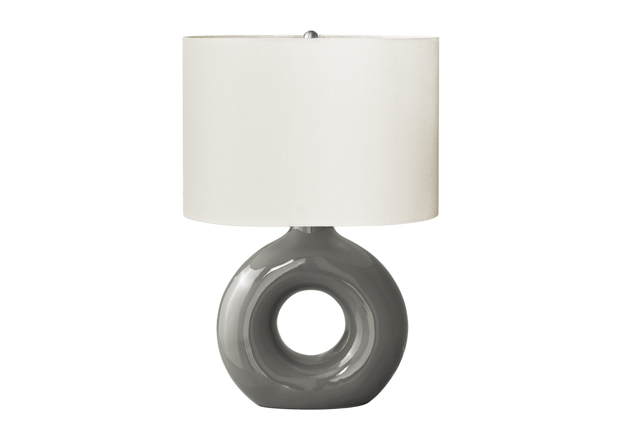 LUMINAIRE - 24"H LAMPE DE TABLE GRIS CERAMIQUE / IVOIRE – I 9667.