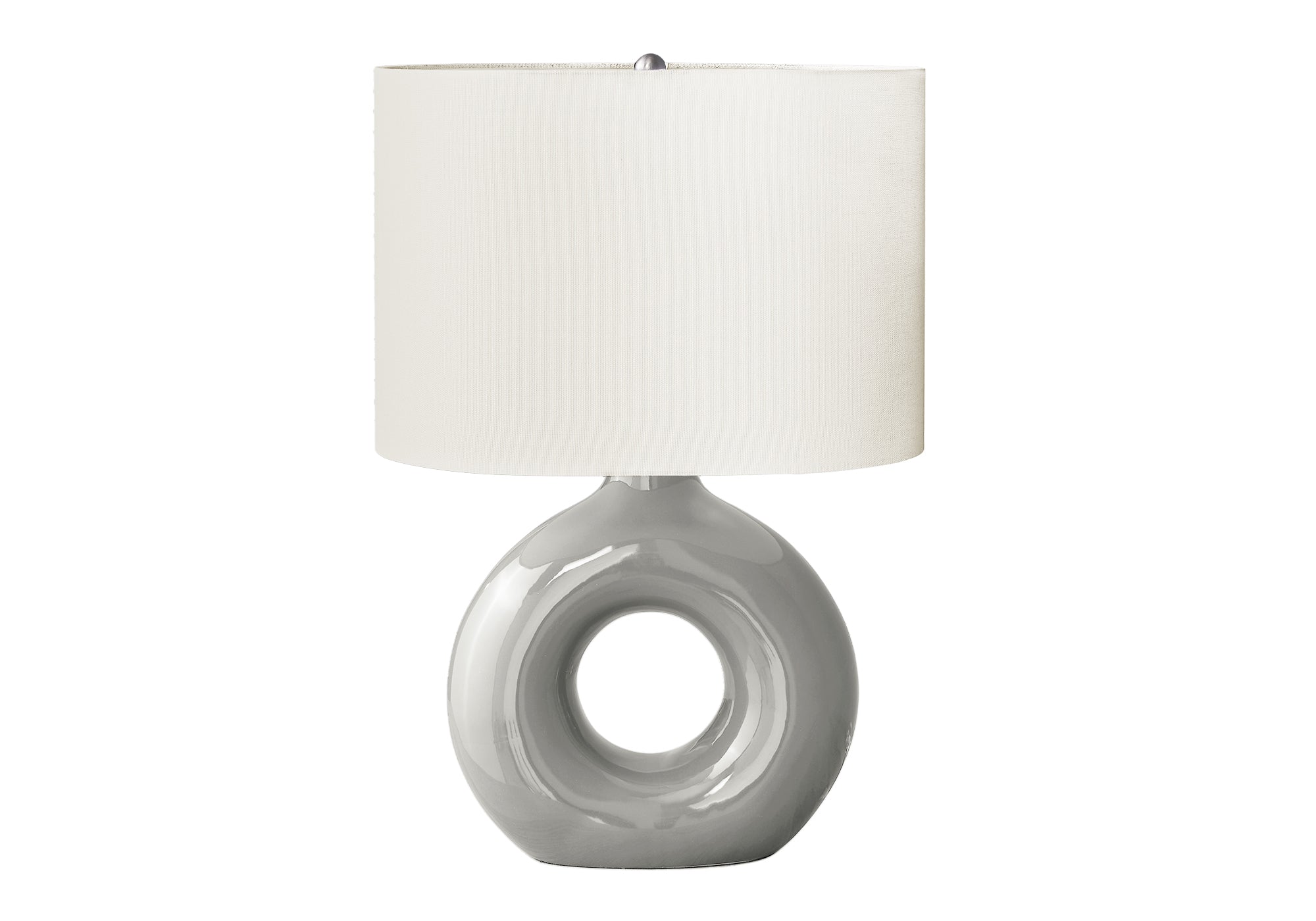 LUMINAIRE - 24"H LAMPE DE TABLE GRIS CERAMIQUE / IVOIRE – I 9668.