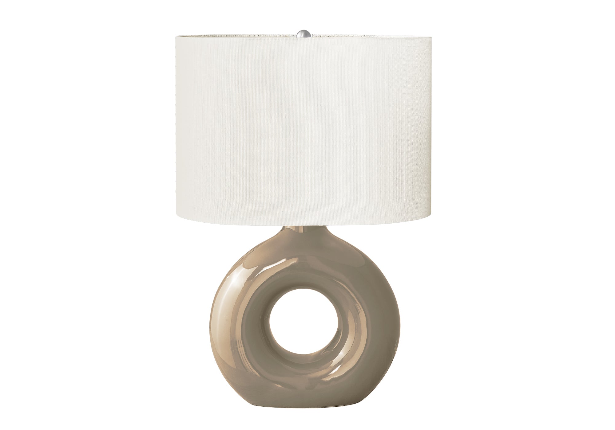 LUMINAIRE - 24"H LAMPE DE TABLE BRUN CERAMIQUE / IVOIRE – I 9669.