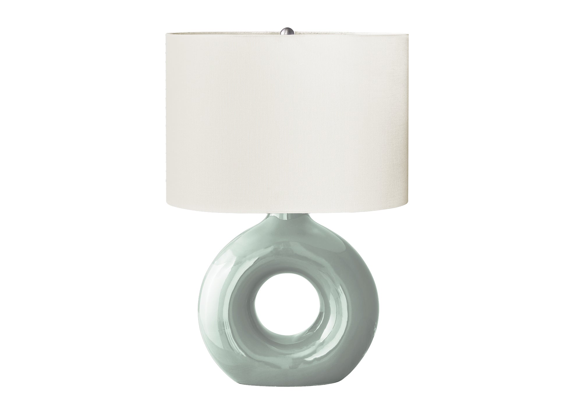 LUMINAIRE - 24"H LAMPE DE TABLE VERT CERAMIQUE / IVOIRE – I 9671.