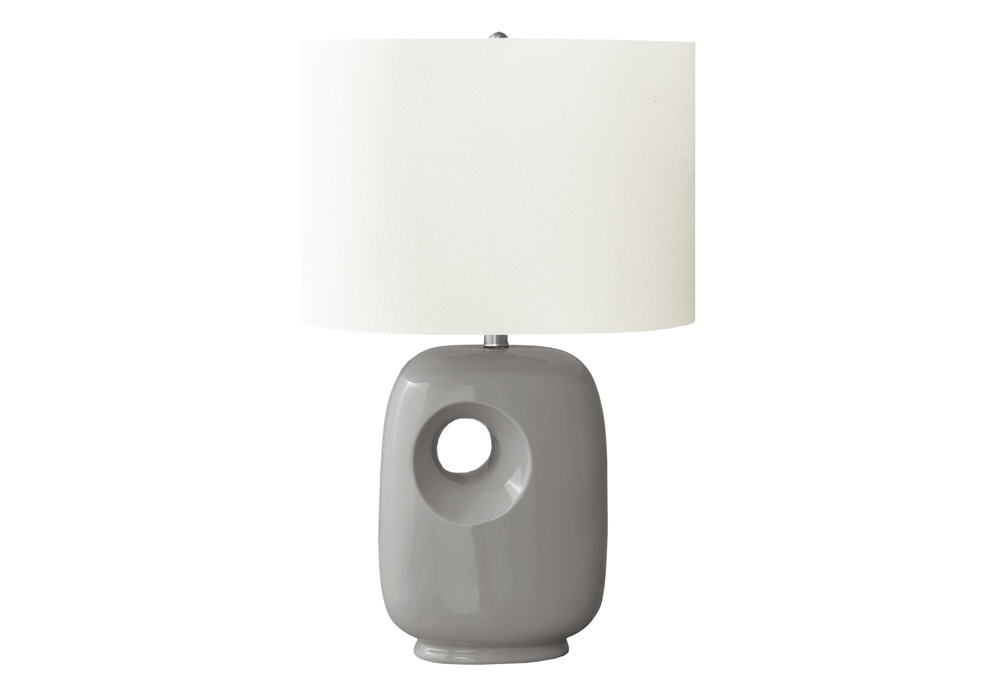 LUMINAIRE - 26"H LAMPE DE TABLE GRIS CERAMIQUE / IVOIRE – I 9675.