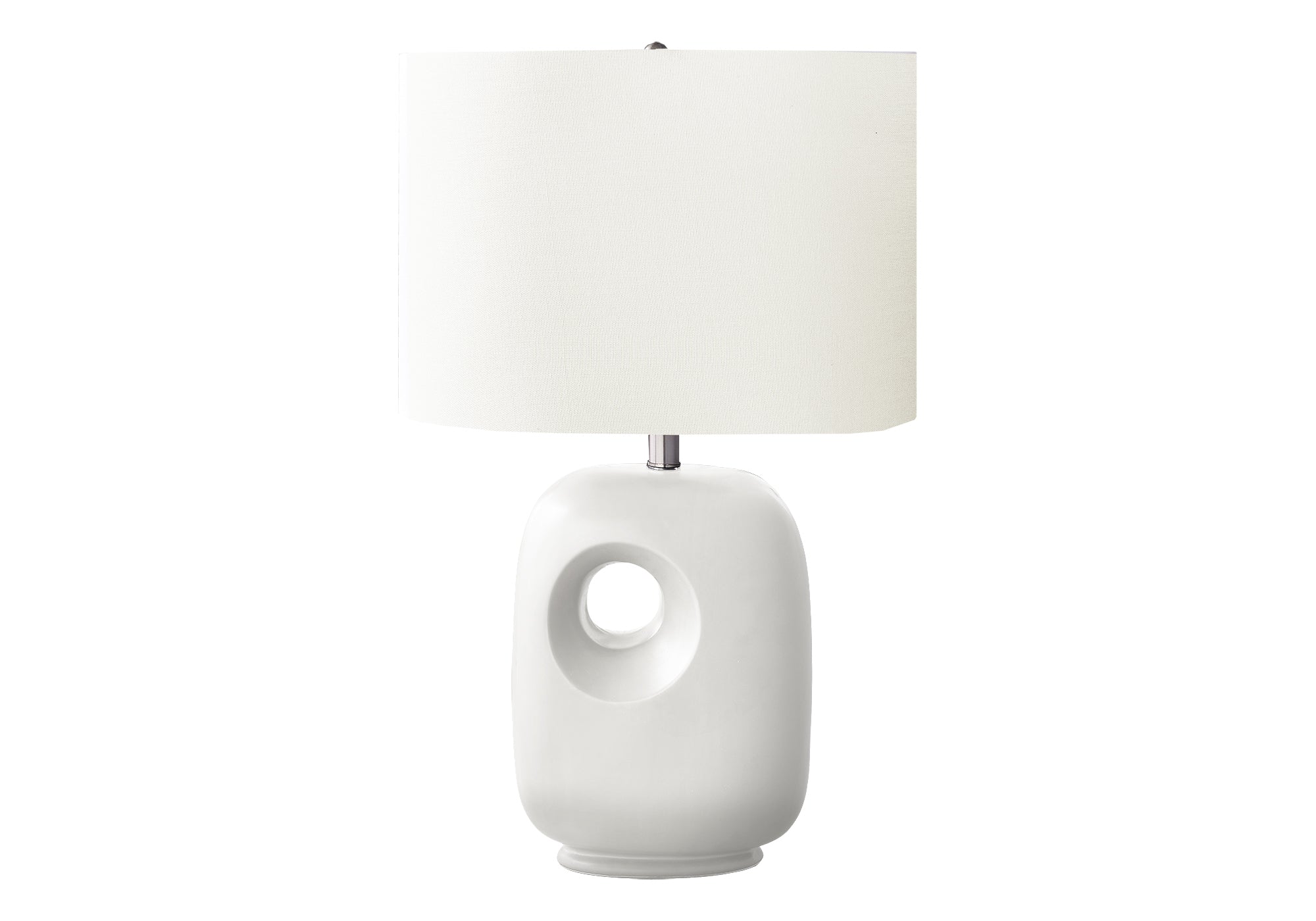 LUMINAIRE - 26"H LAMPE DE TABLE BLANC CERAMIQUE / IVOIRE – I 9679.