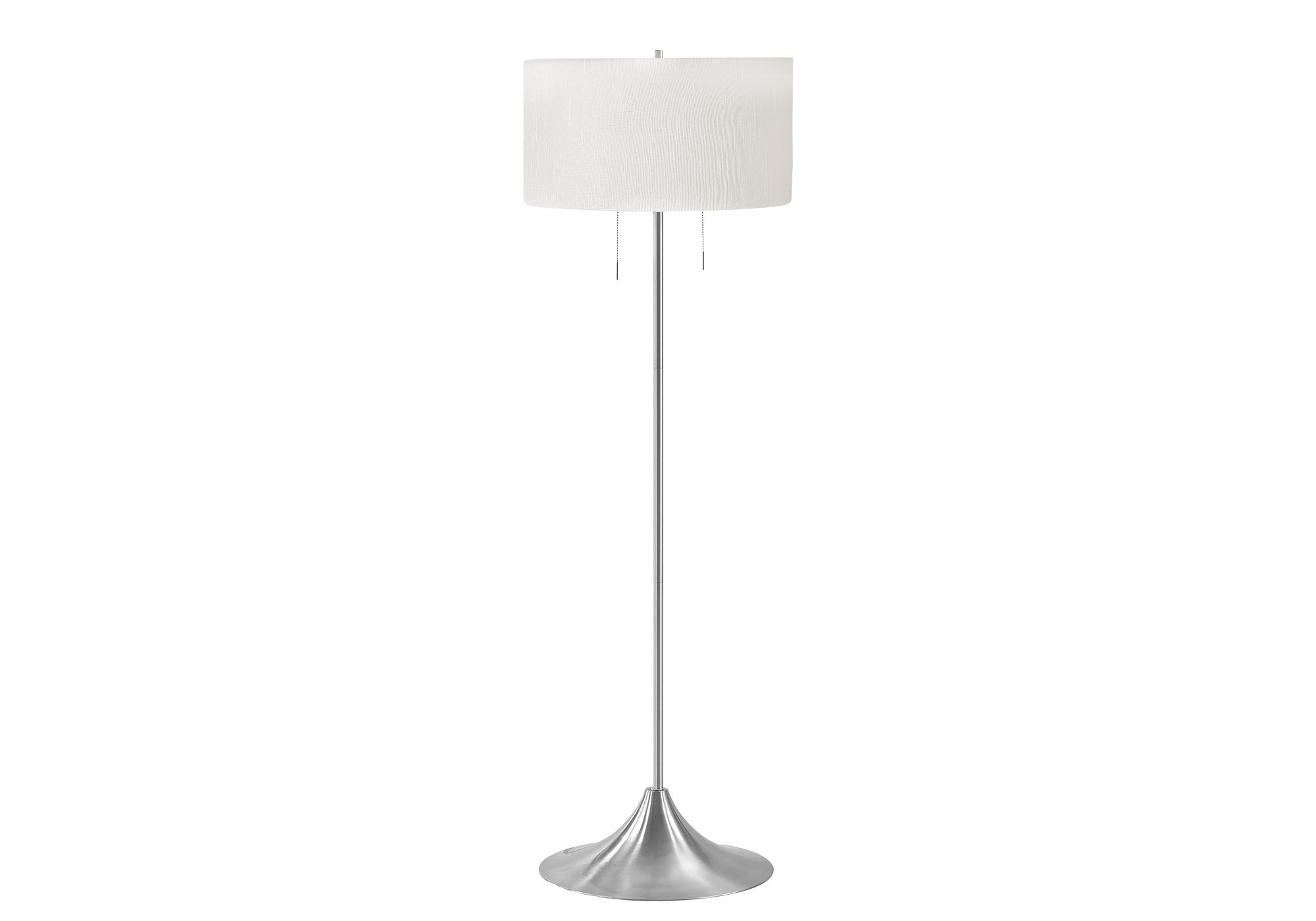 LUMINAIRE - 61"H LAMPE SUR PIED ARGENT METAL / BLANC – I 9681