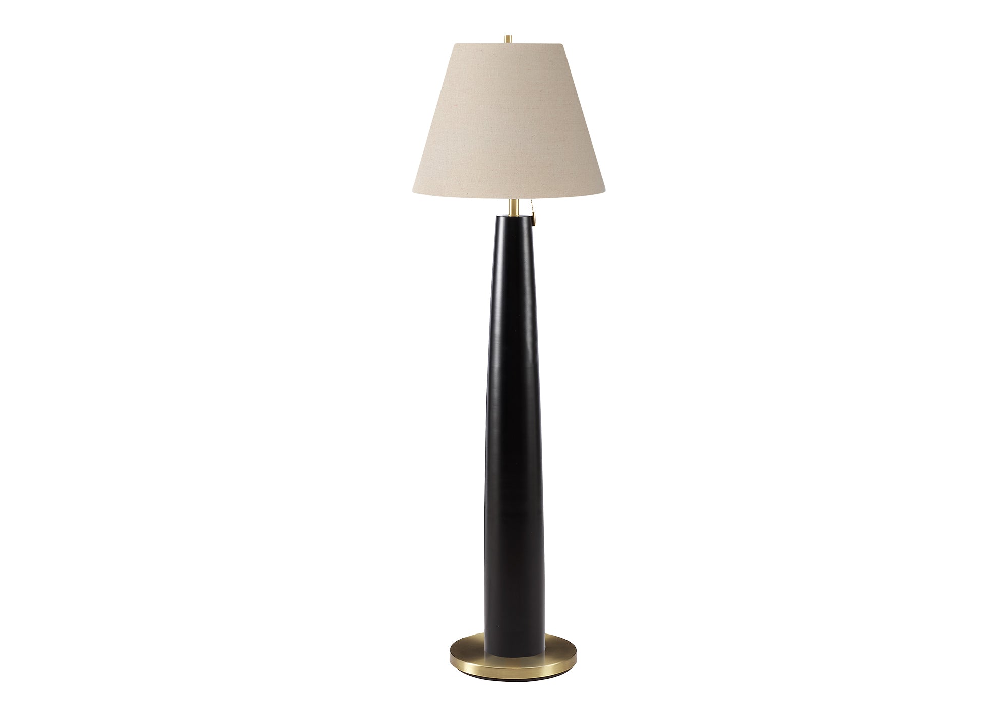LUMINAIRE - 62"H LAMPE SUR PIED NOIR METAL / BEIGE – I 9683