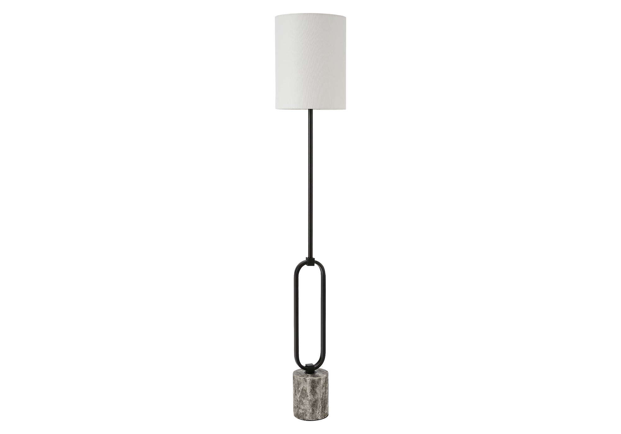 LUMINAIRE - 64"H LAMPE SUR PIED BASE RESINE GRIS / IVOIRE – I 9686