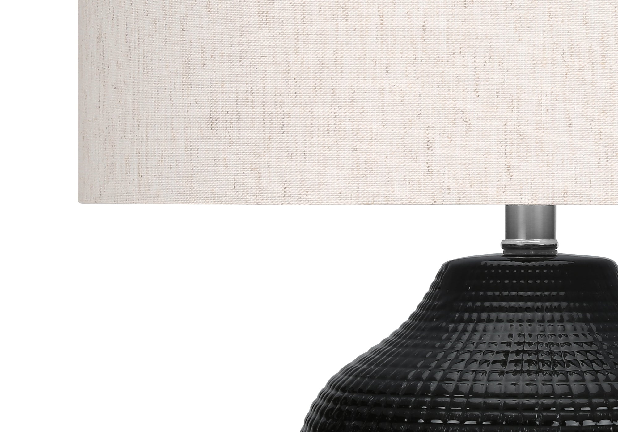 LUMINAIRE - 26"H LAMPE DE TABLE NOIR CERAMIQUE / IVOIRE – I 9705.