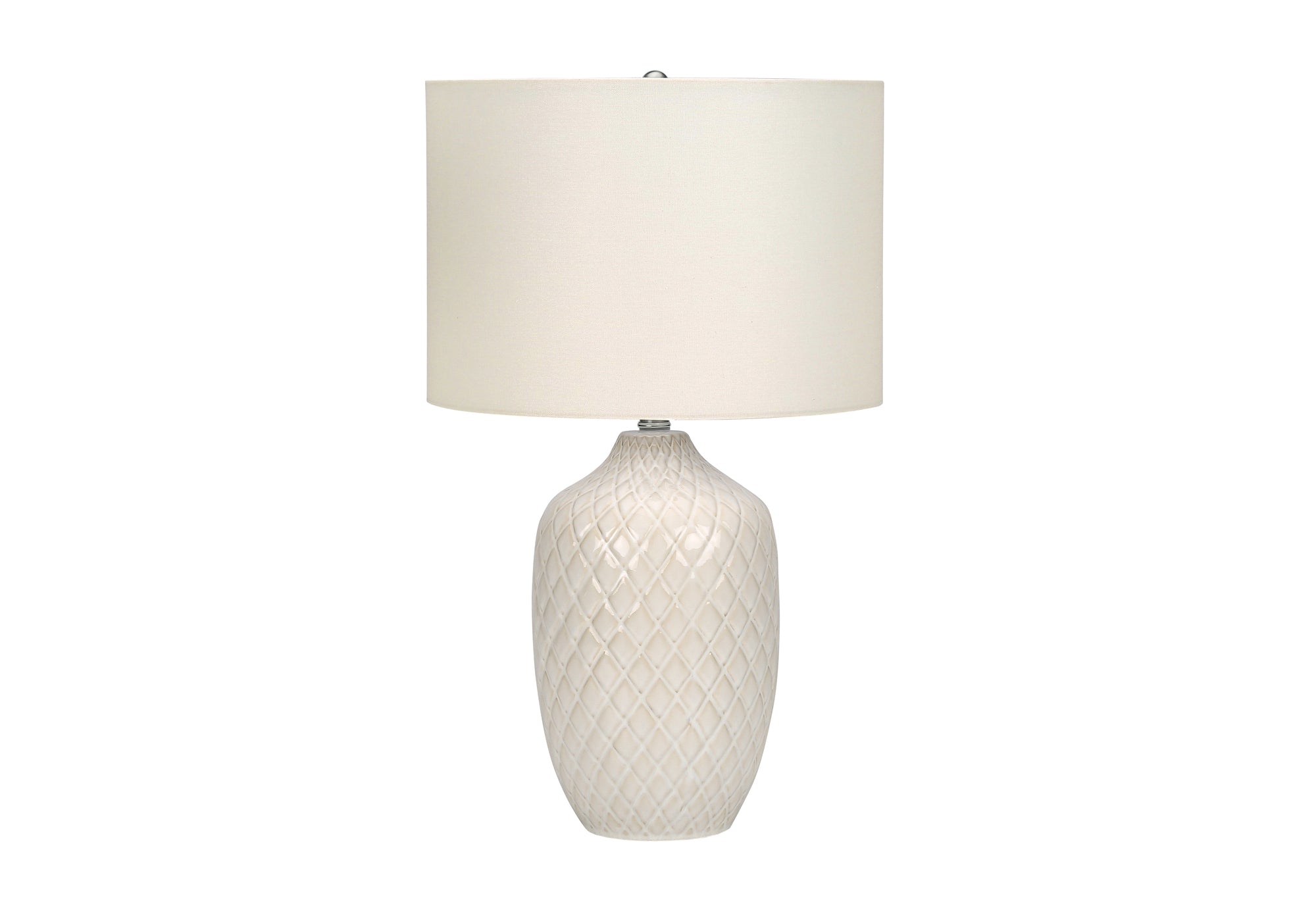 LUMINAIRE - 25"H LAMPE DE TABLE CREME CERAMIQUE / IVOIRE – I 9707.
