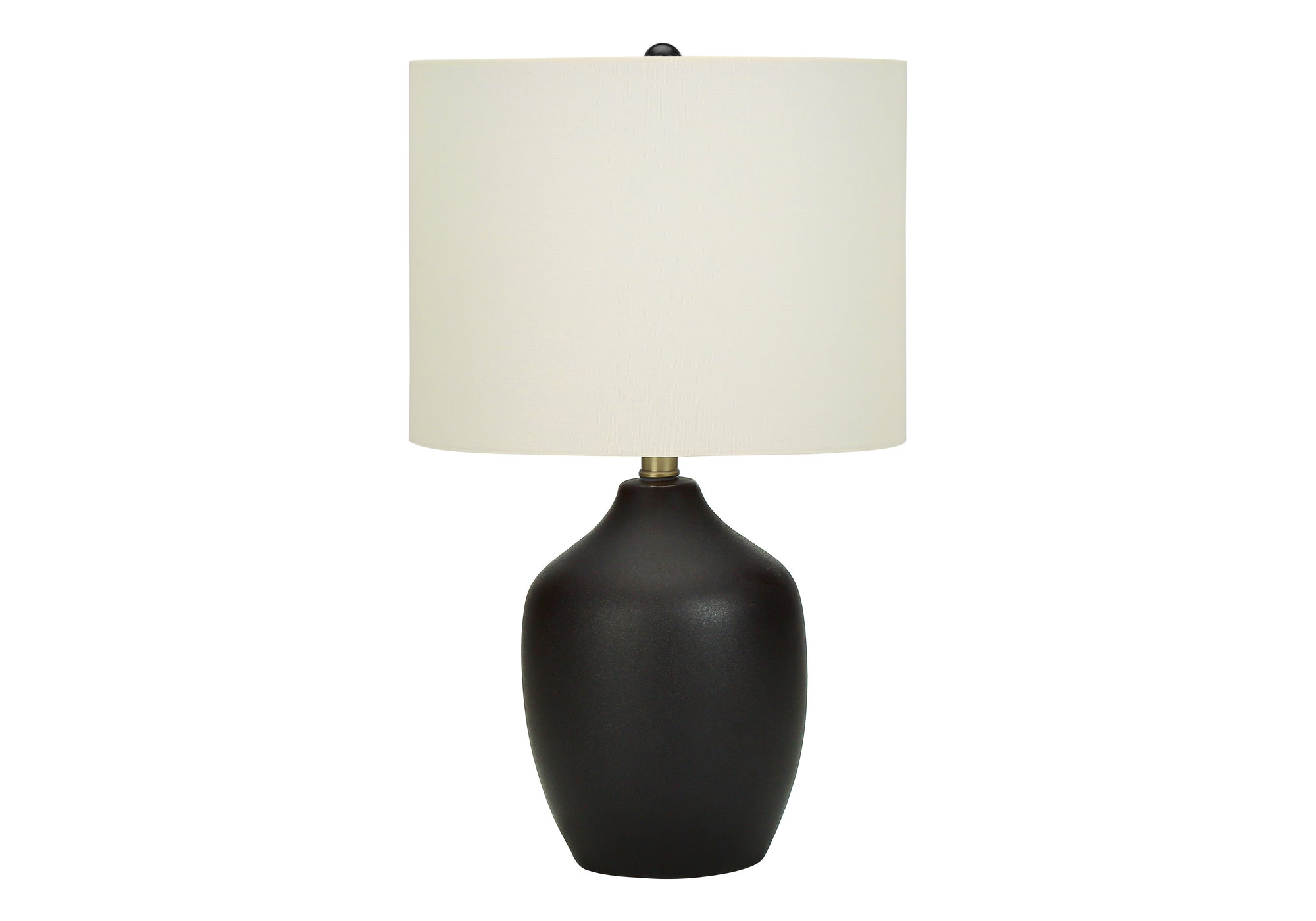 LUMINAIRE - 22"H LAMPE DE TABLE NOIR CERAMIQUE / IVOIRE – I 9708.
