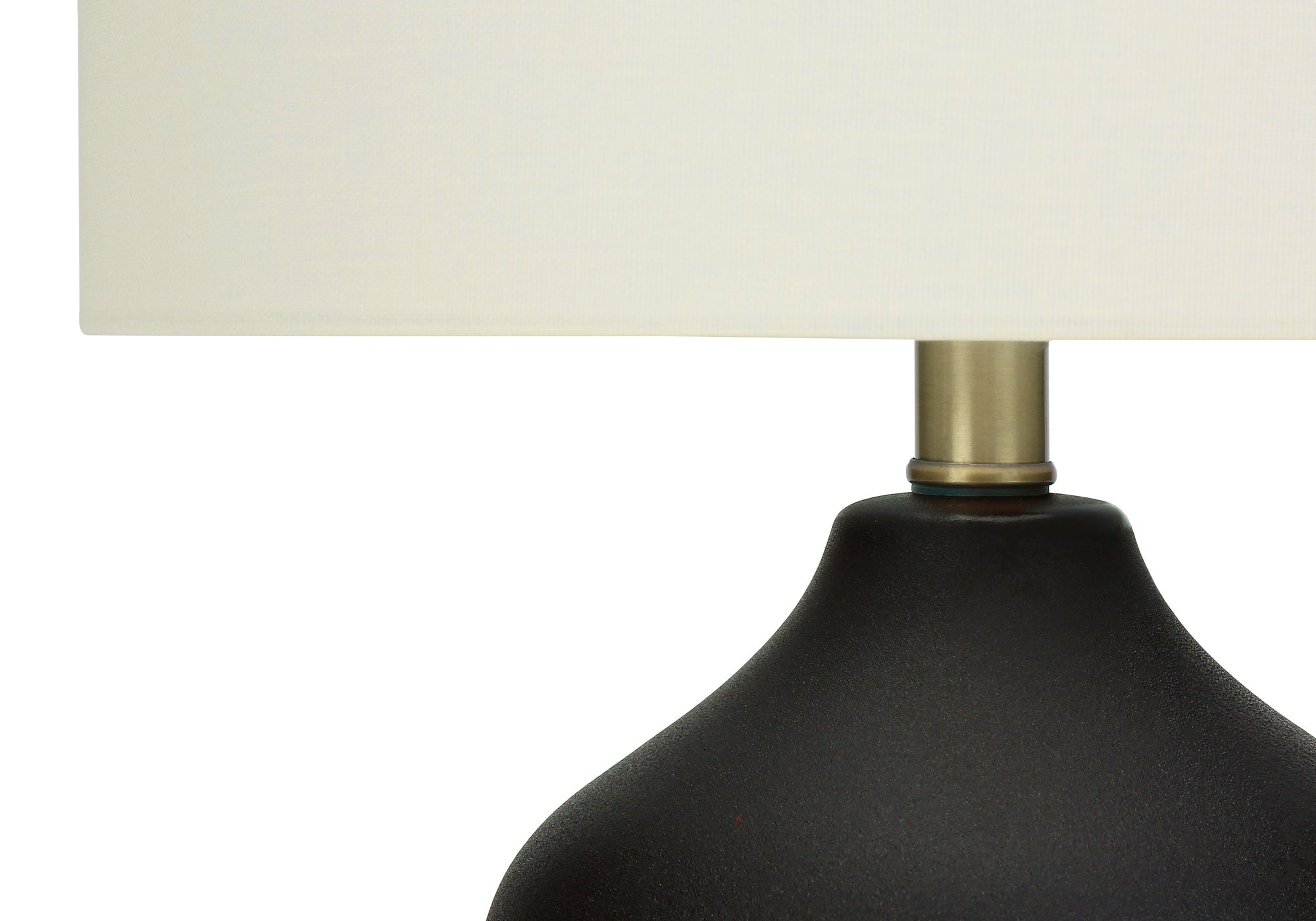 LUMINAIRE - 22"H LAMPE DE TABLE NOIR CERAMIQUE / IVOIRE – I 9708.
