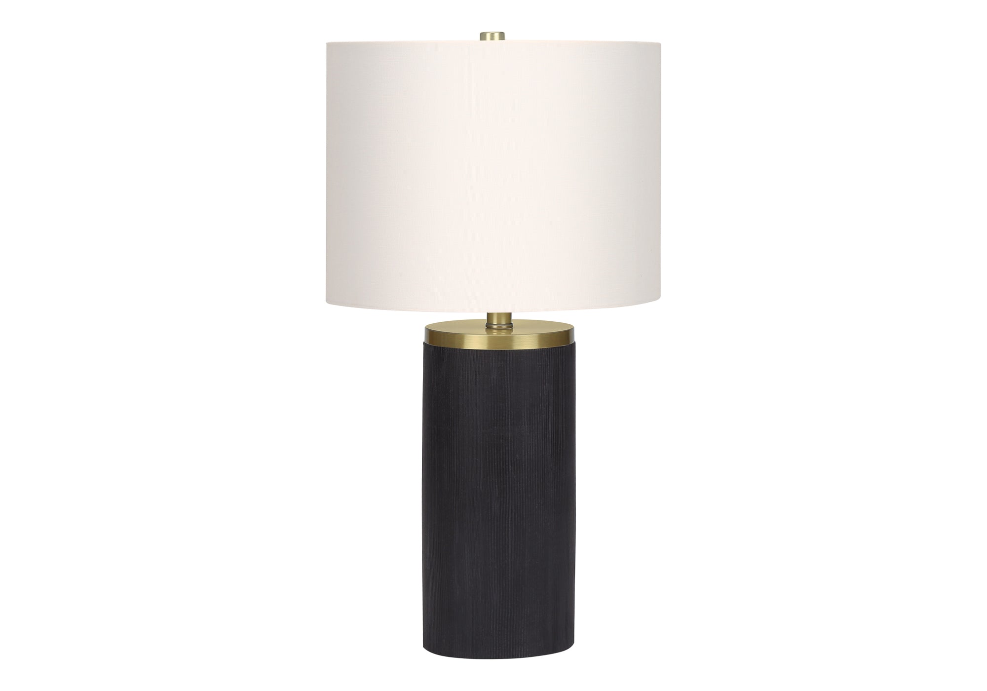 LUMINAIRE - 24"H LAMPE DE TABLE NOIR BETON / IVOIRE – I 9710.