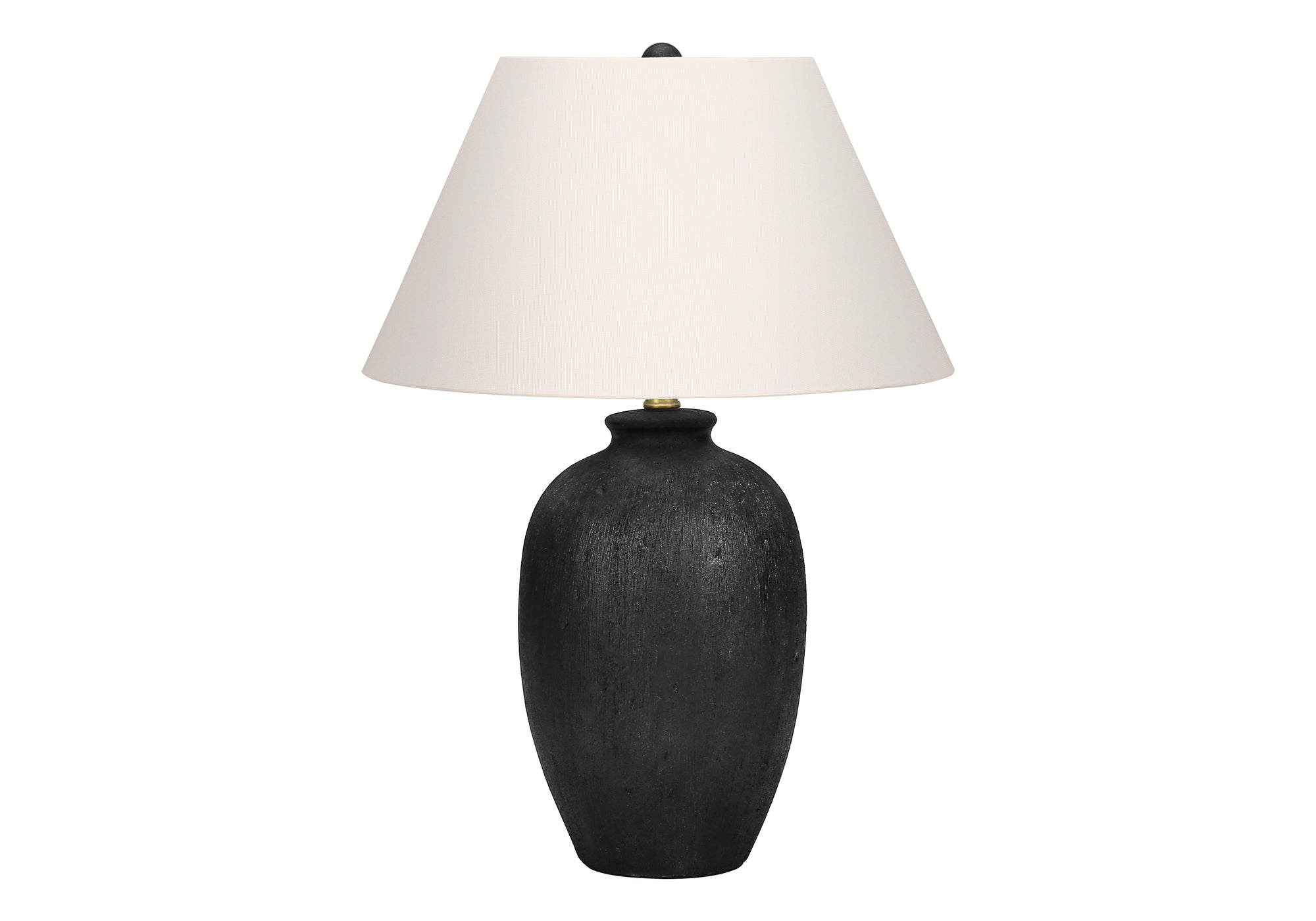 LUMINAIRE - 24"H LAMPE DE TABLE NOIR CERAMIQUE / IVOIRE – I 9721.