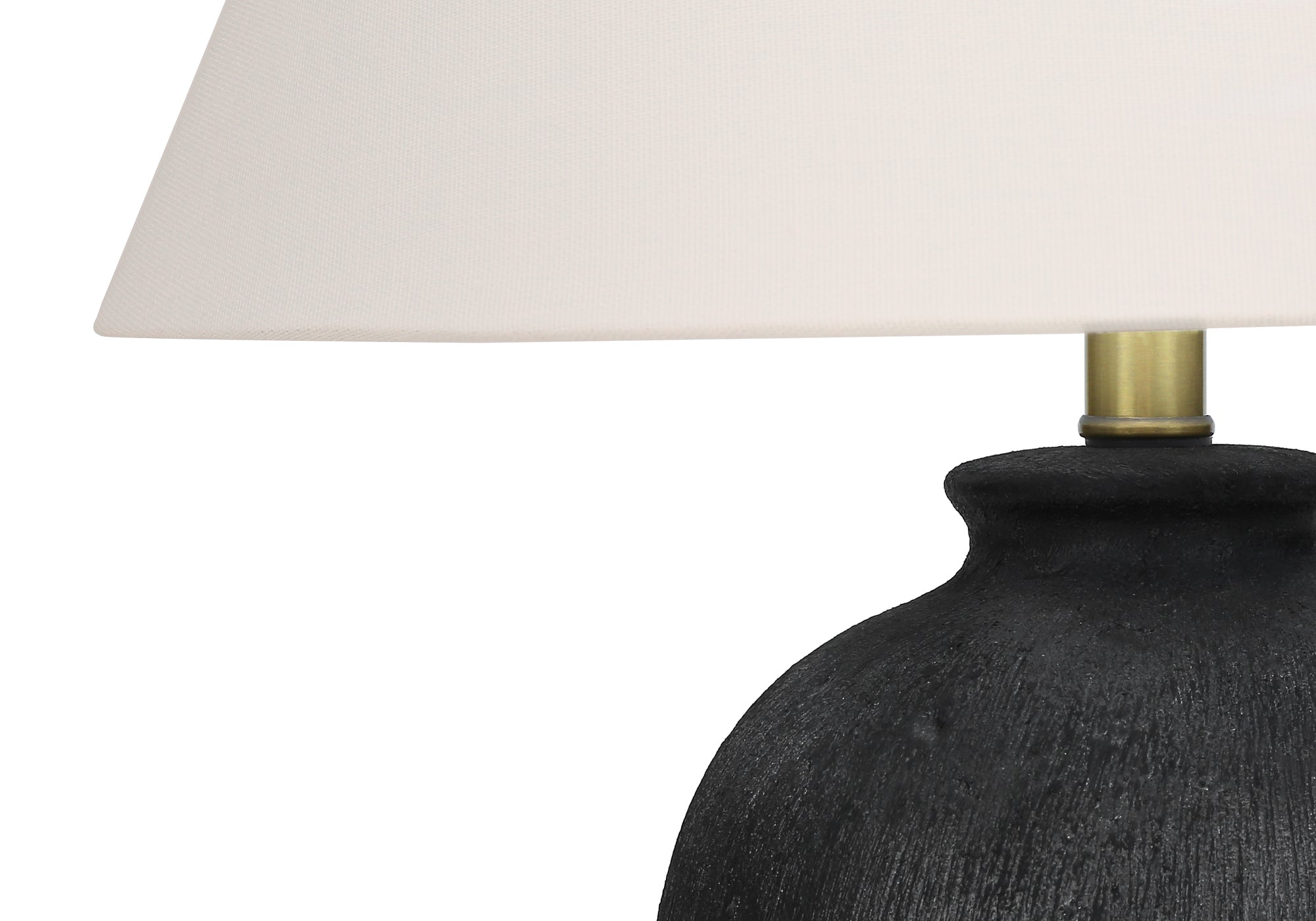 LUMINAIRE - 24"H LAMPE DE TABLE NOIR CERAMIQUE / IVOIRE – I 9721.