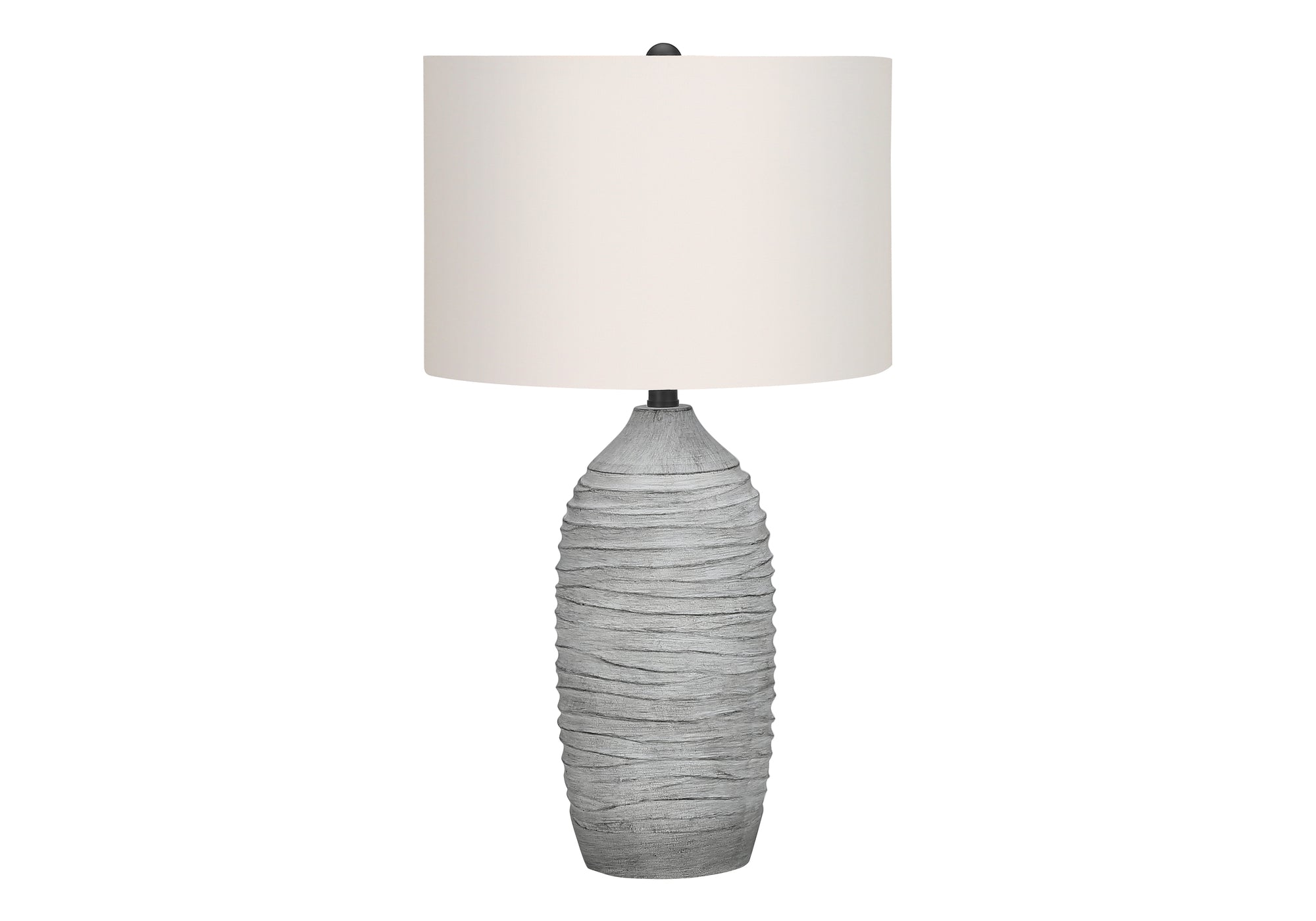 LUMINAIRE - 27"H LAMPE DE TABLE GRIS RESINE / IVOIRE – I 9723.