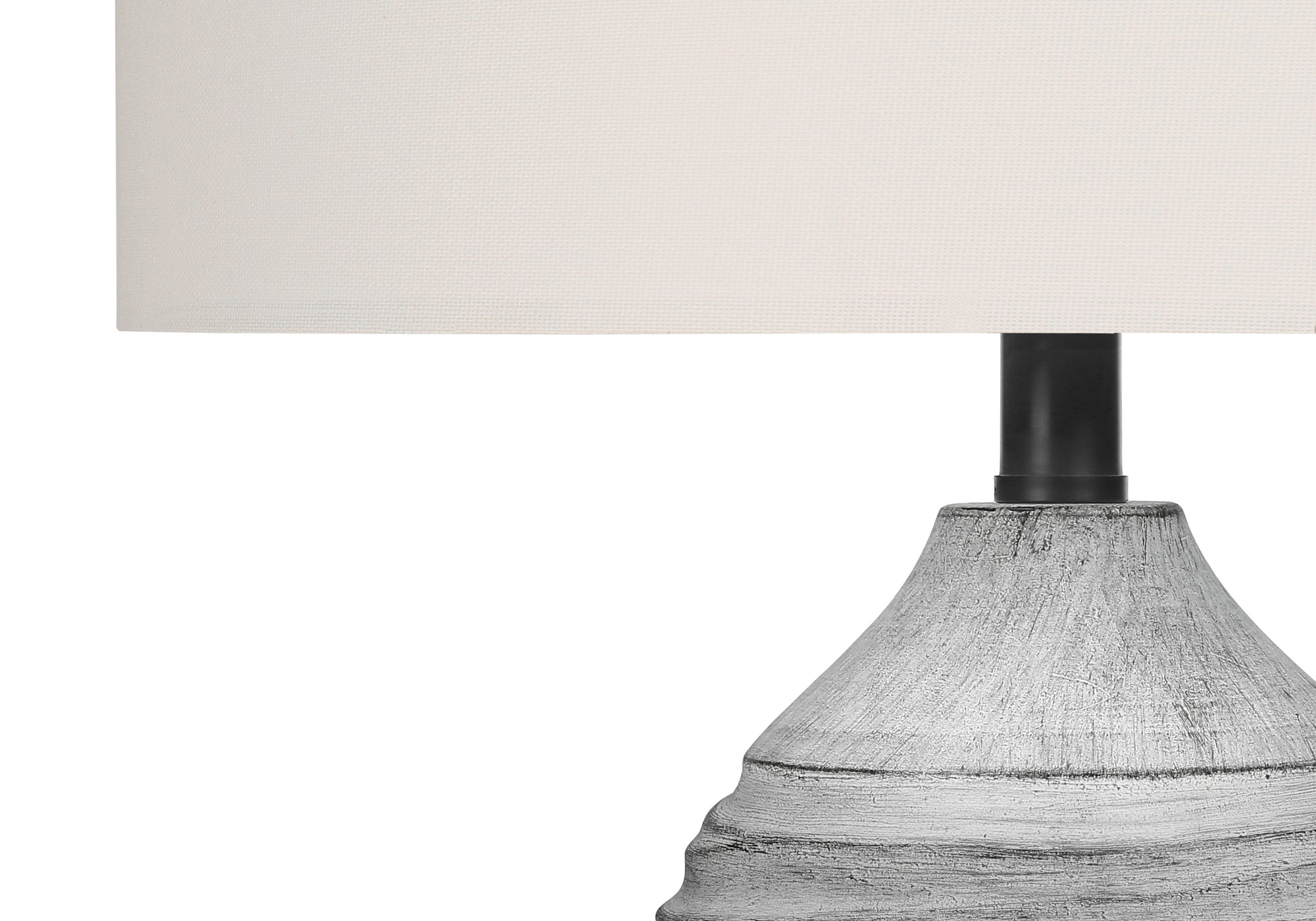 LUMINAIRE - 27"H LAMPE DE TABLE GRIS RESINE / IVOIRE – I 9723.