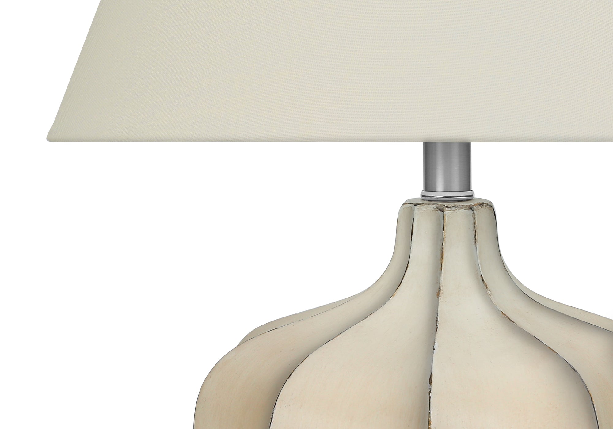 LUMINAIRE - 21"H LAMPE DE TABLE CREME RESINE / IVOIRE – I 9733.