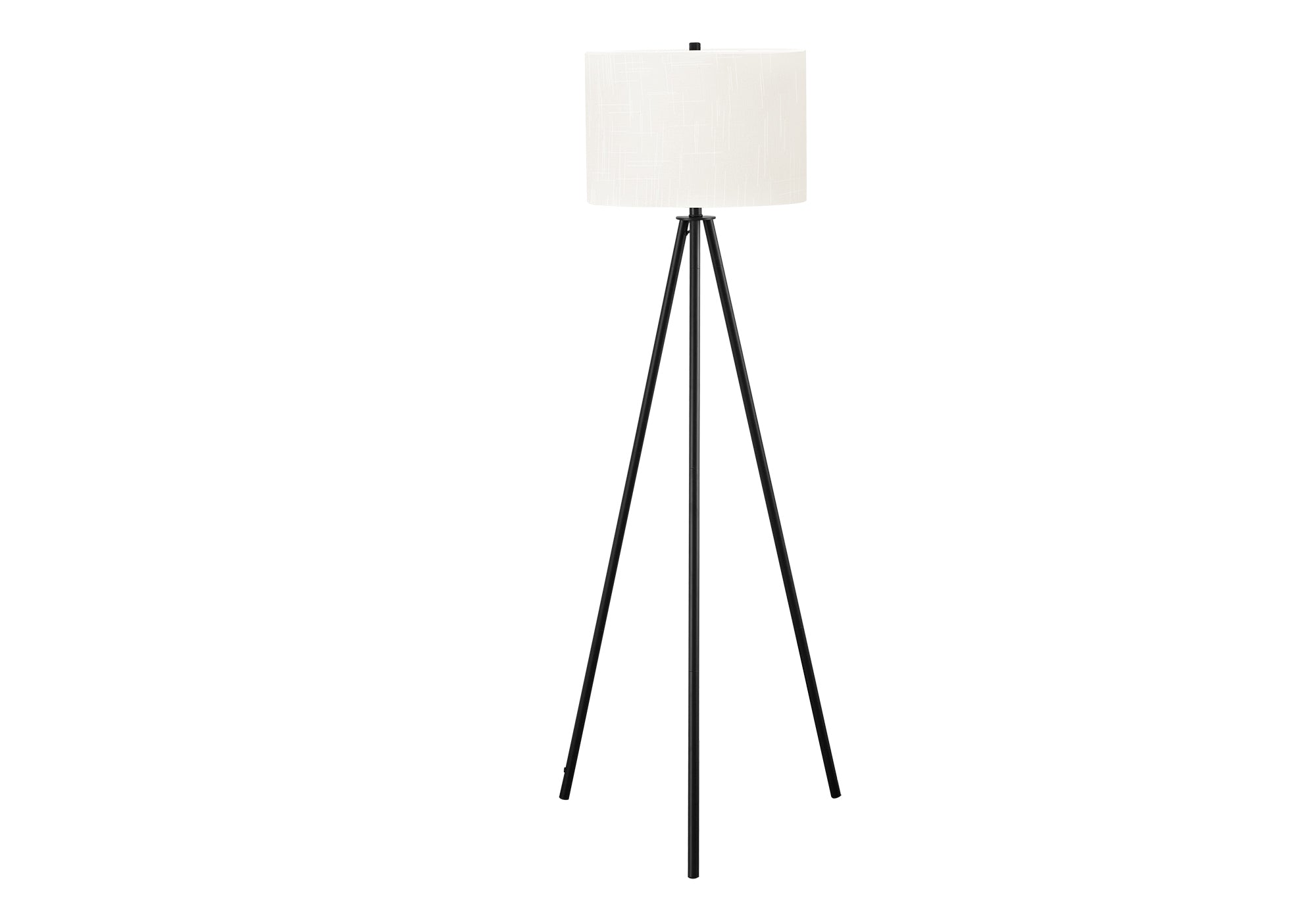 LUMINAIRE - 63"H LAMPE SUR PIED TREPIED NOIR METAL / IVOIRE – I 9735.