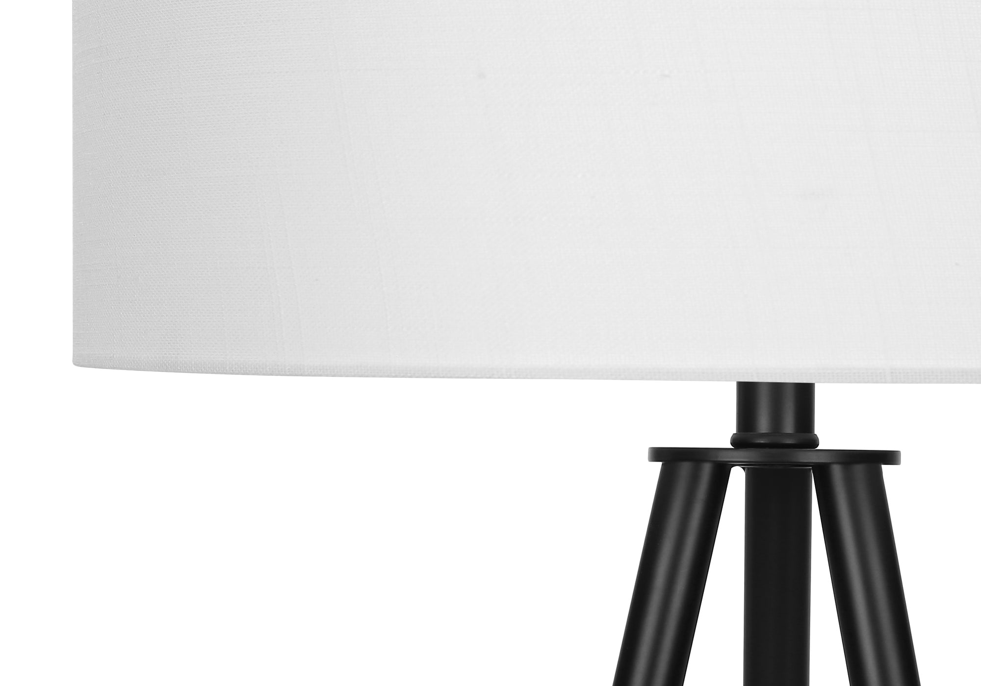 LUMINAIRE - 63"H LAMPE SUR PIED TREPIED NOIR METAL / IVOIRE – I 9735.