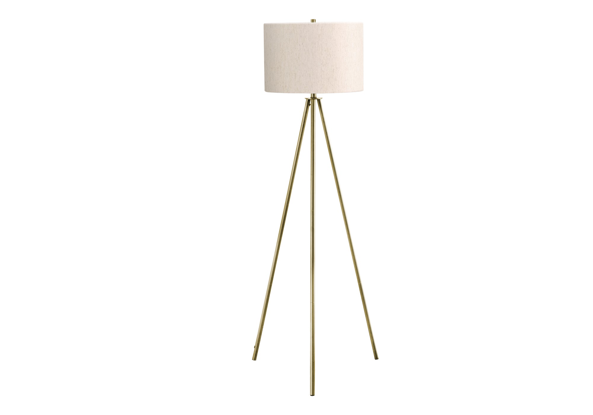 LUMINAIRE - 63"H LAMPE SUR PIED TREPIED LAITON METAL/ IVOIRE – I 9736.