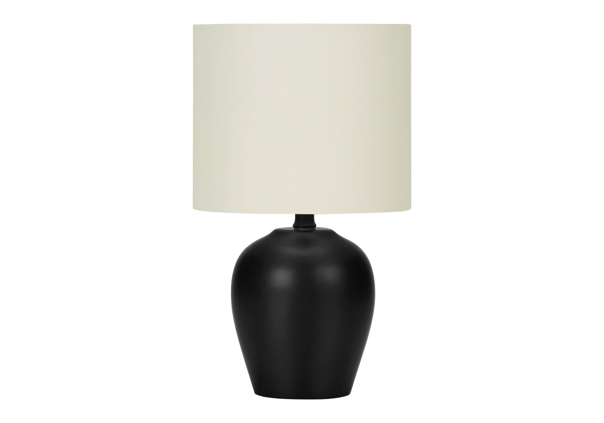 LUMINAIRE - 17"H LAMPE DE TABLE NOIR CERAMIQUE / IVOIRE – I 9738.