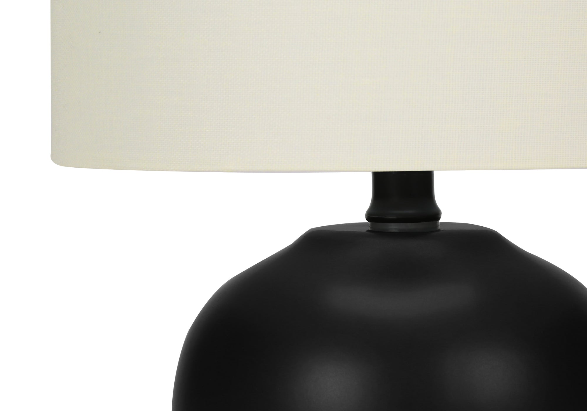 LUMINAIRE - 17"H LAMPE DE TABLE NOIR CERAMIQUE / IVOIRE – I 9738.