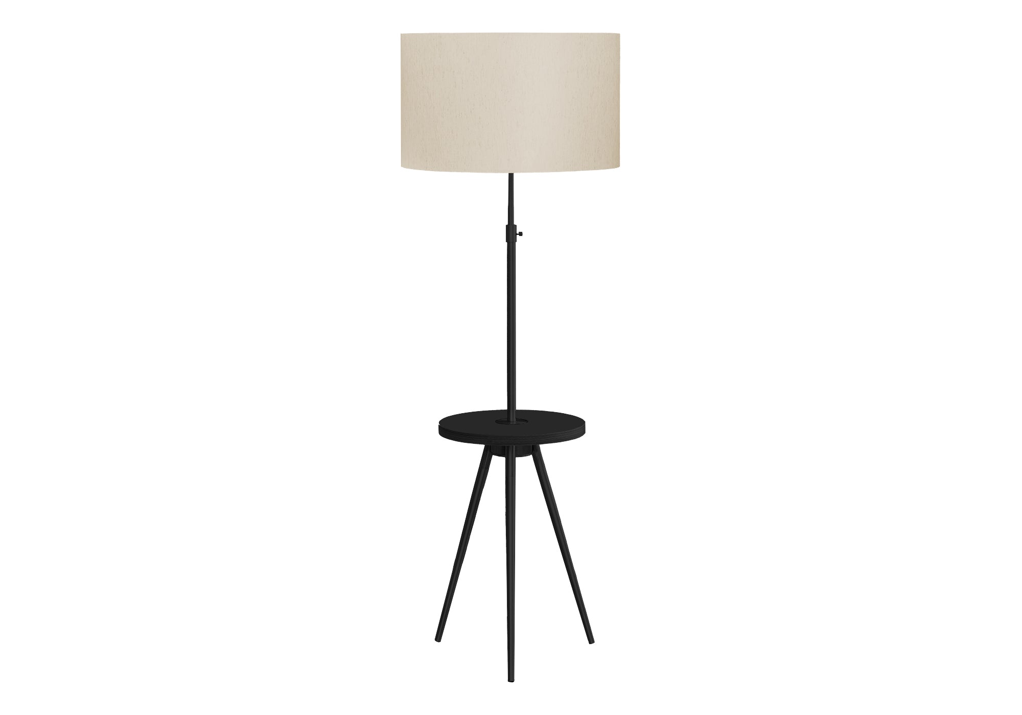 LUMINAIRE - 63"H LAMPE SUR PIED TREPIED NOIR METAL / USB – I 9745.