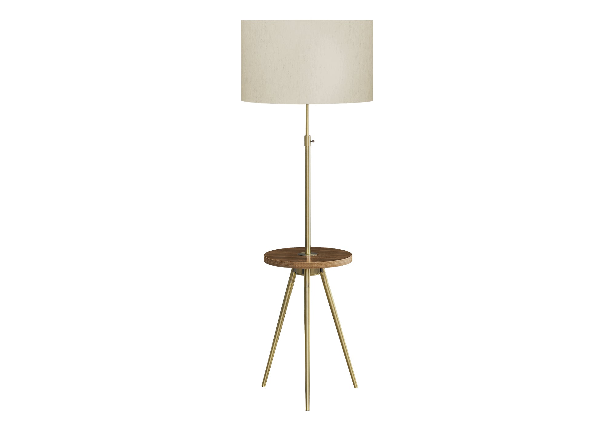 LUMINAIRE - 63"H LAMPE SUR PIED TREPIED LAITON METAL / USB – I 9746.