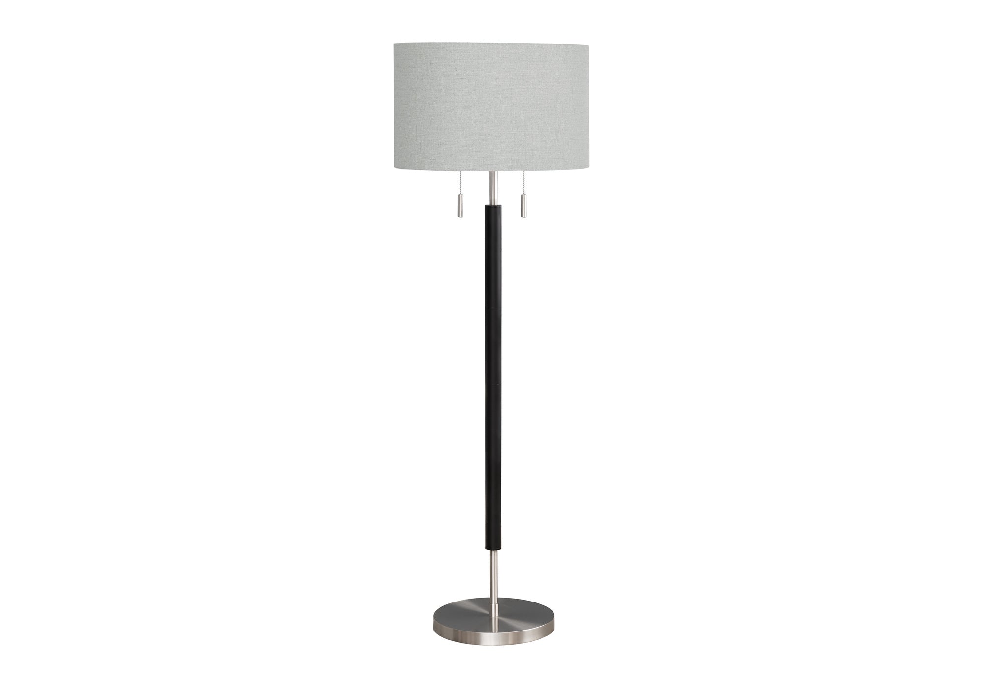 LUMINAIRE - 60"H LAMPE SUR PIED NICKEL METAL / GRIS – I 9748.